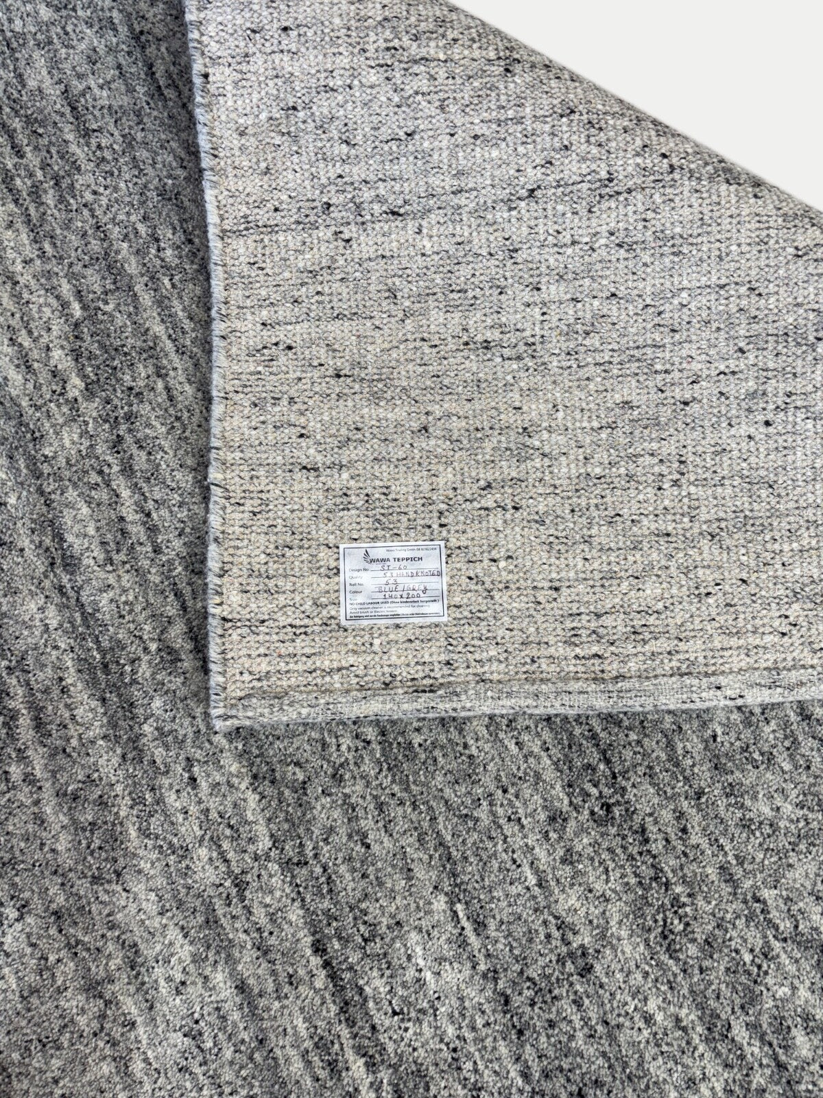 Wollteppich 140x200cm Handgeknüpft 100% Wolle  Grau Modern ST60