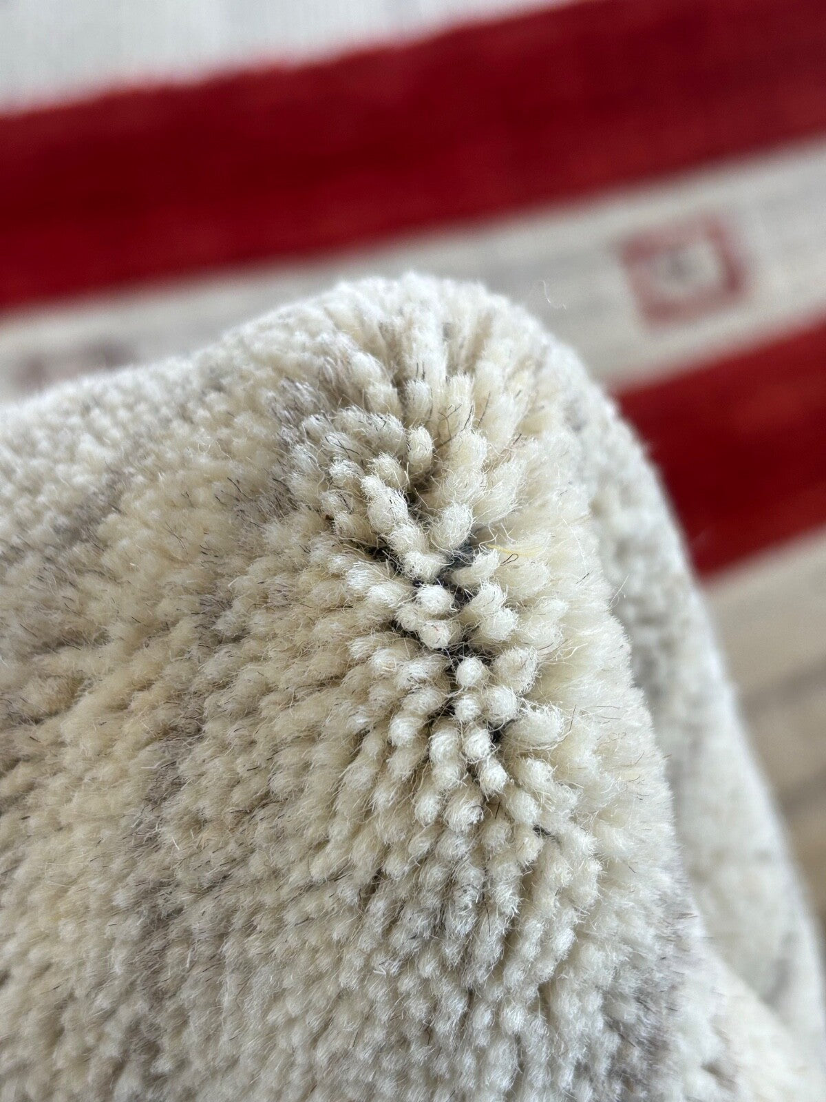 Beige Teppich 100% Wolle einfarbig gefärbt 250X300 cm Gabbeh Handgewebt  107