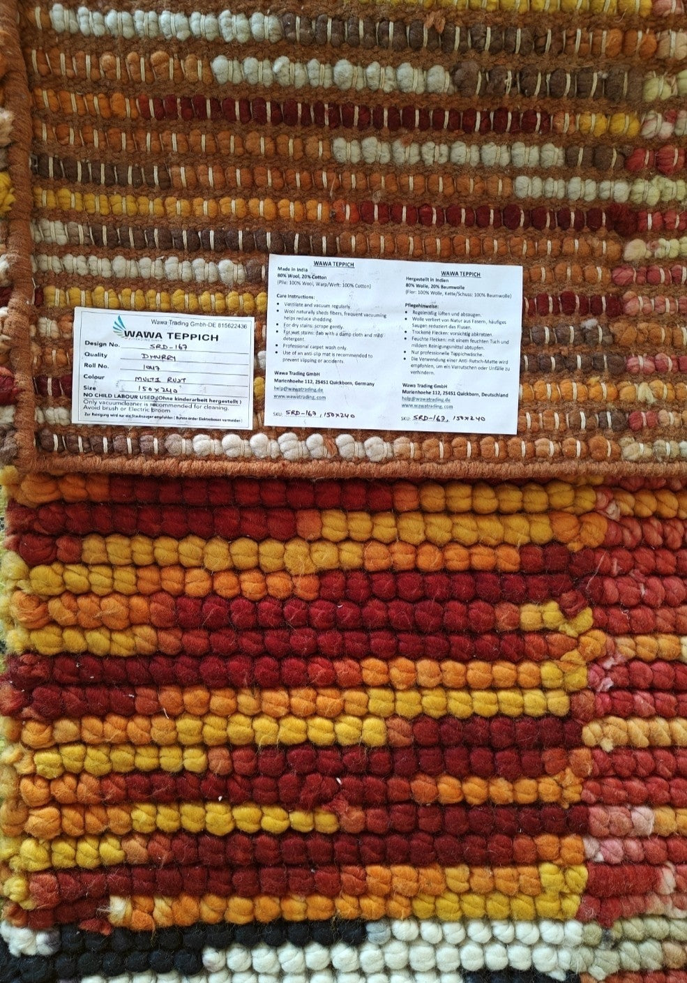 Barevný vlněný koberec 150x240 cm Ručně vyrobený moderní přírodní koberec sh167