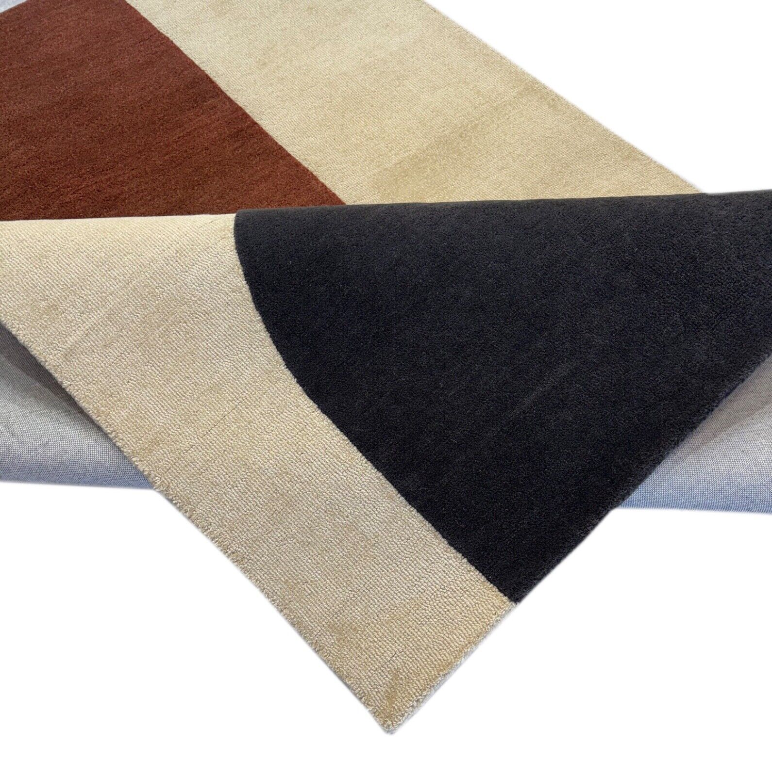 Teppich 100% Wolle Braun Beige 170X240 cm Wolle Handgetuftet HT2492