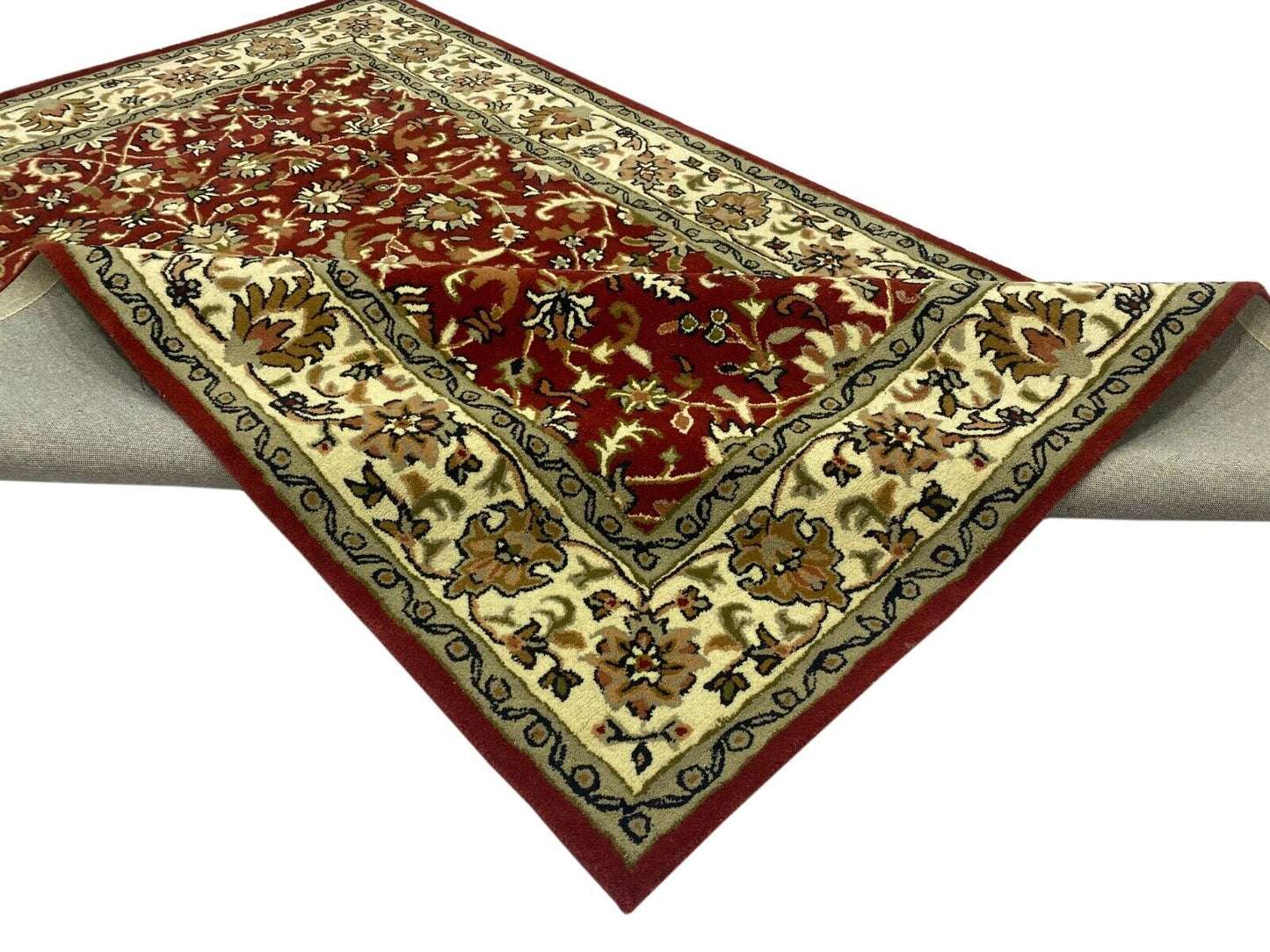 Orientteppich Herat 170x240 cm Rot Teppich 100% Wolle Handarbeit Handgetuftet