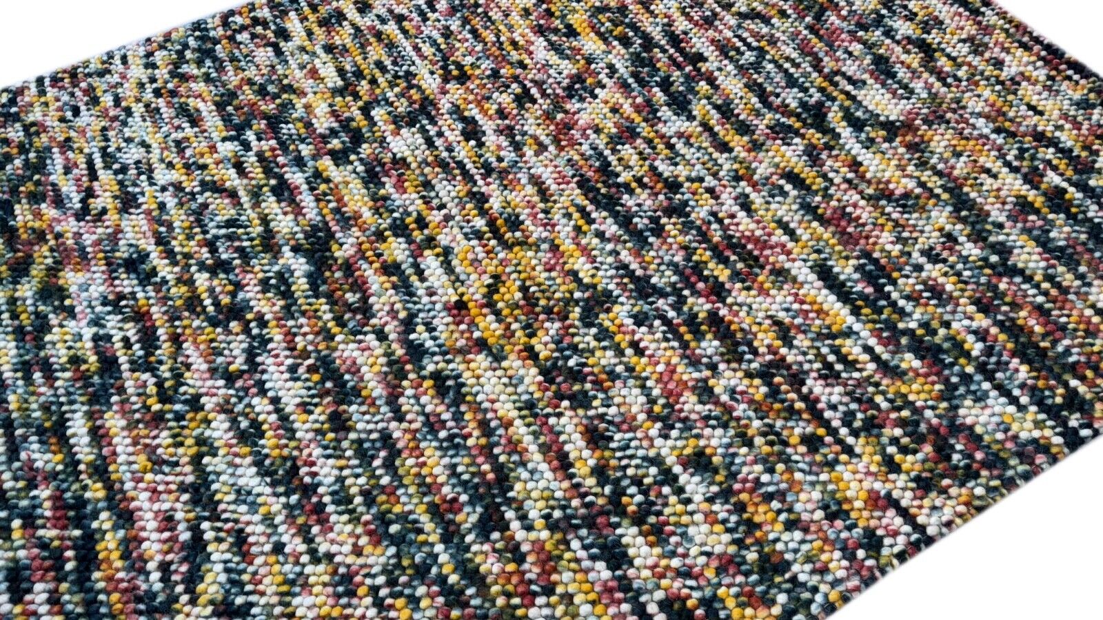 Bunter Wollteppich 170x240 cm Handgefertigt Modern Natur Teppich st13