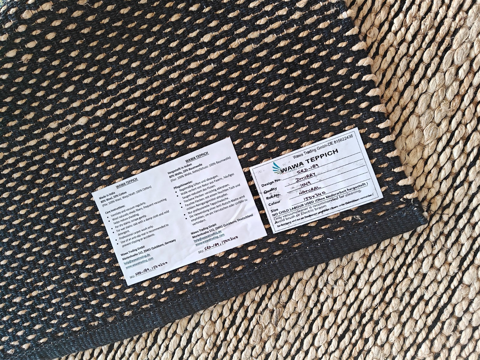 Barevný vlněný koberec 150x240 cm Ručně vyrobený moderní přírodní koberec sh189