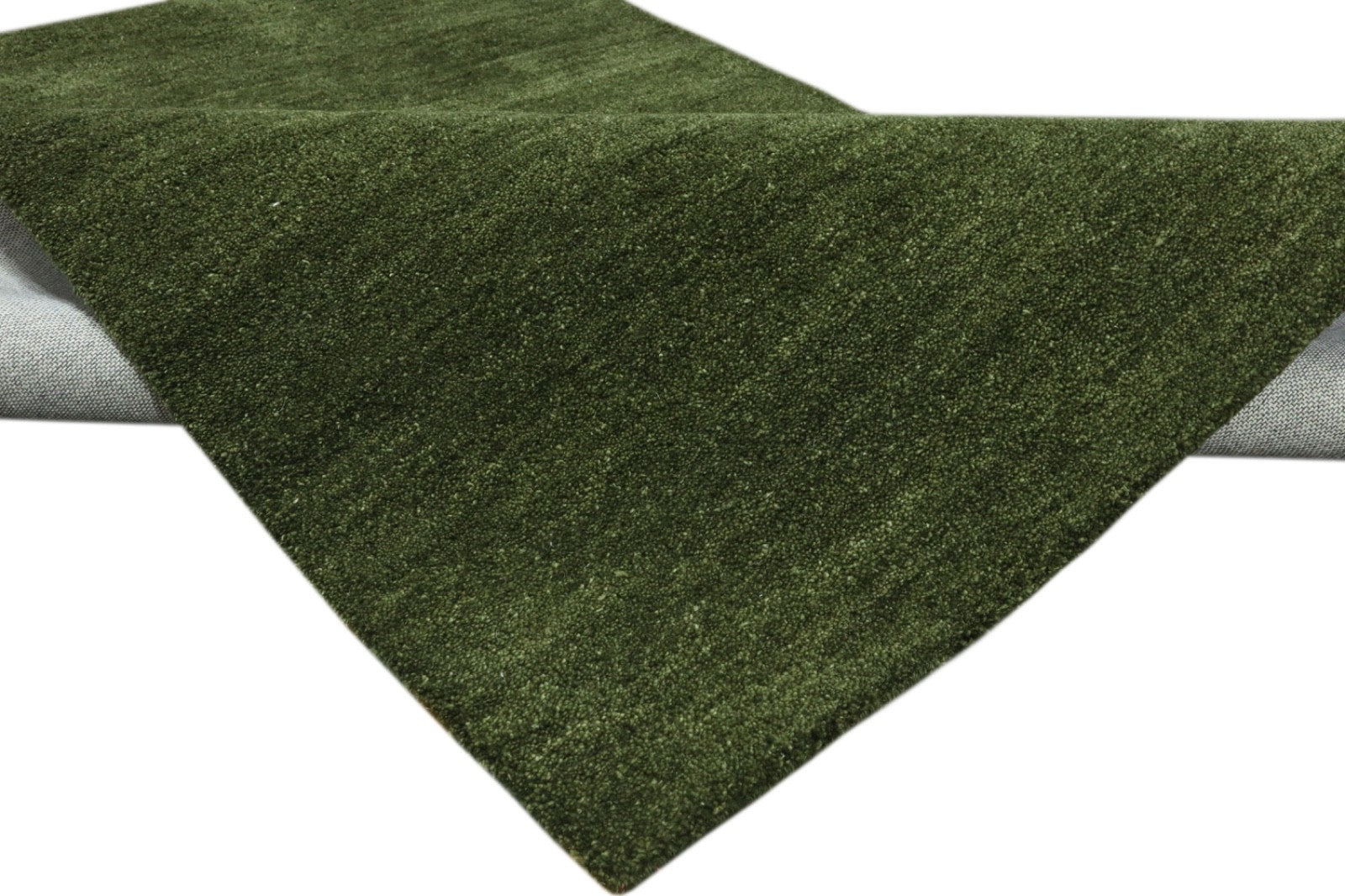 Gabbeh Teppich 100% Wolle Grün Uni Farbe 120x180 cm  Handgemacht PL22