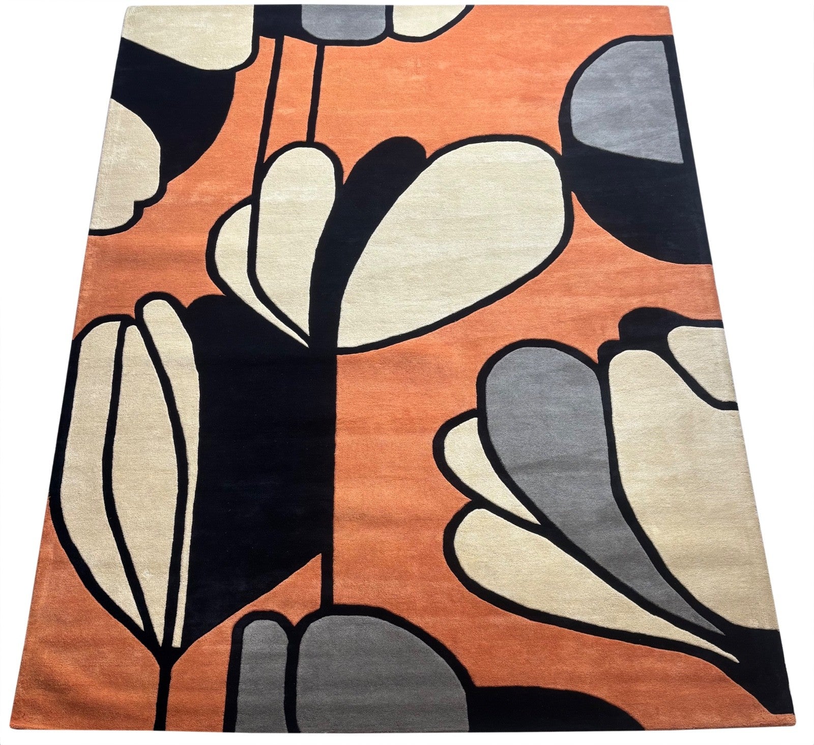 Terracotta Teppich 275x365 cm Handgetuftet 100% Wolle Modern Orientteppich MA139