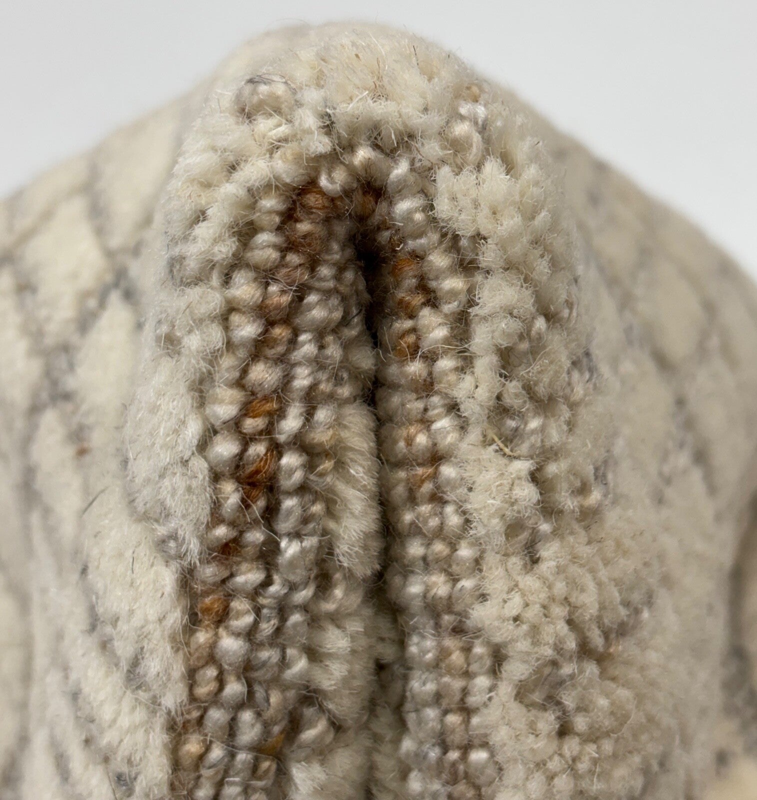 Handgewebter Wollteppich 60x90cm Beige Grau Modern Skandinavisch Design D819