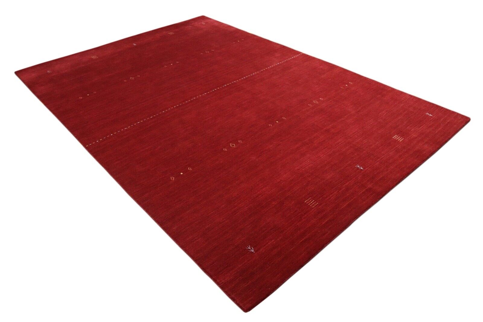 Rot Gabbeh Teppich 100% Wolle 200x300 cm Handgewebt Orientteppich Lr1052