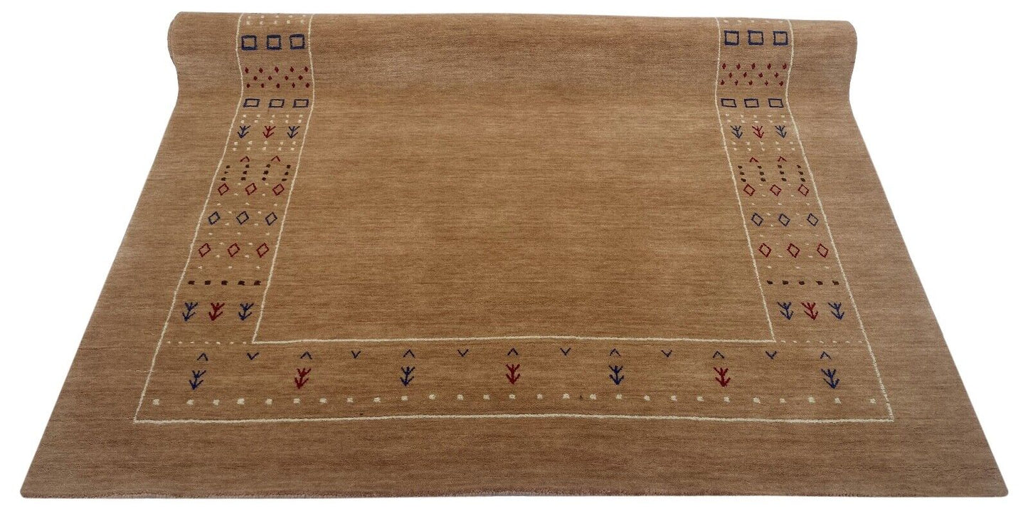 Pfirsich hell braun Teppich 100% Wolle 200x300 cm Handgewebt Orientteppich ac1