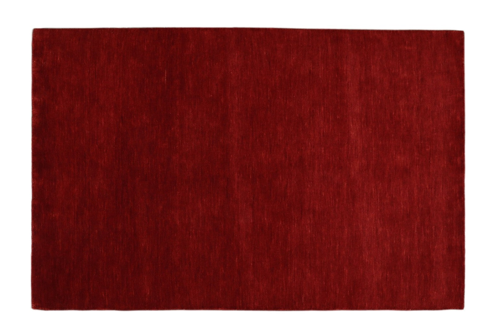 Handgewebter Gabbeh Teppich 100% Wolle Rot Unifarben 120x180 cm HL1076