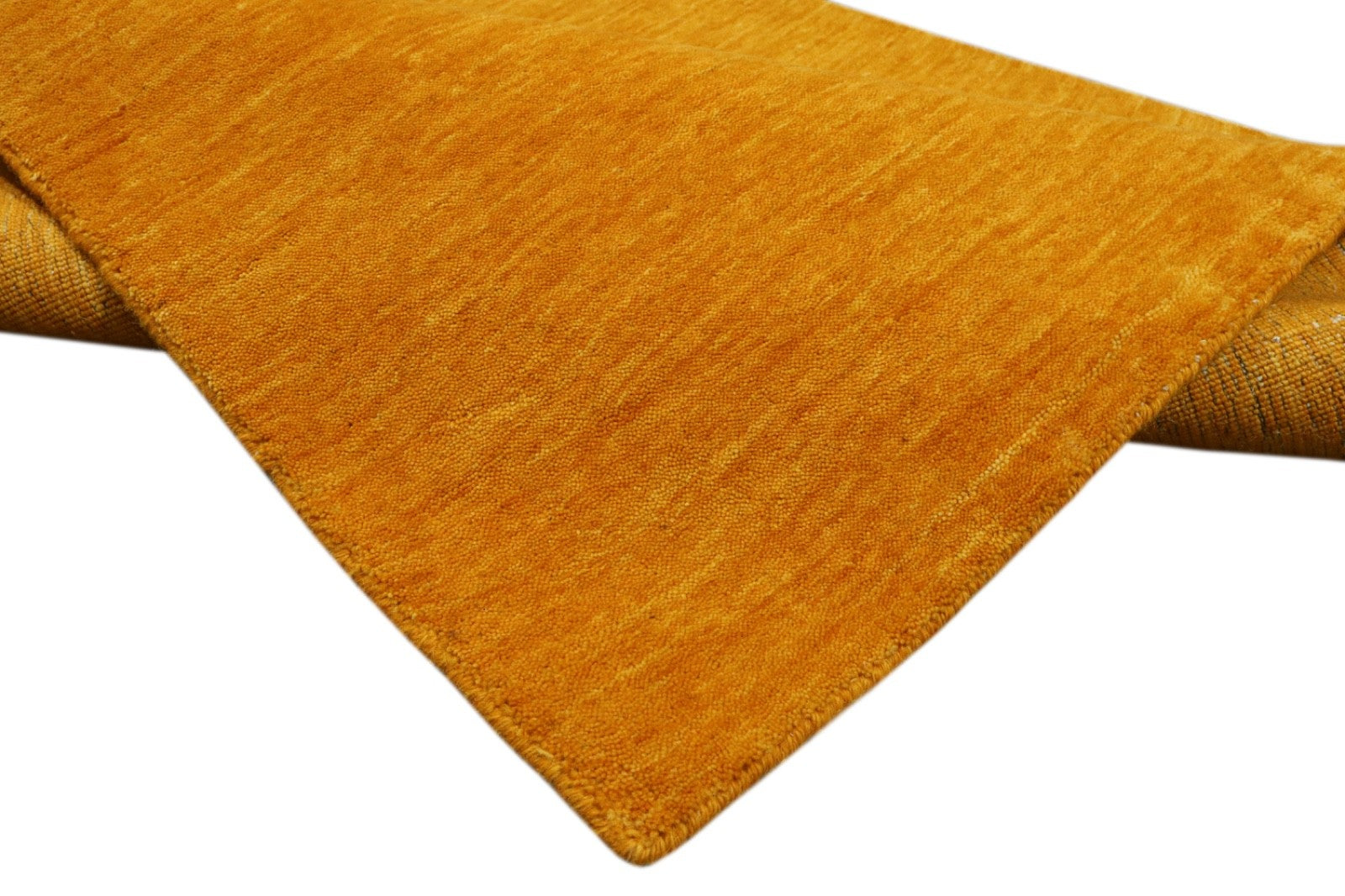 Handgewebter Gabbeh Teppich 100% Wolle Gold Unifarben 120x180 cm HL1081