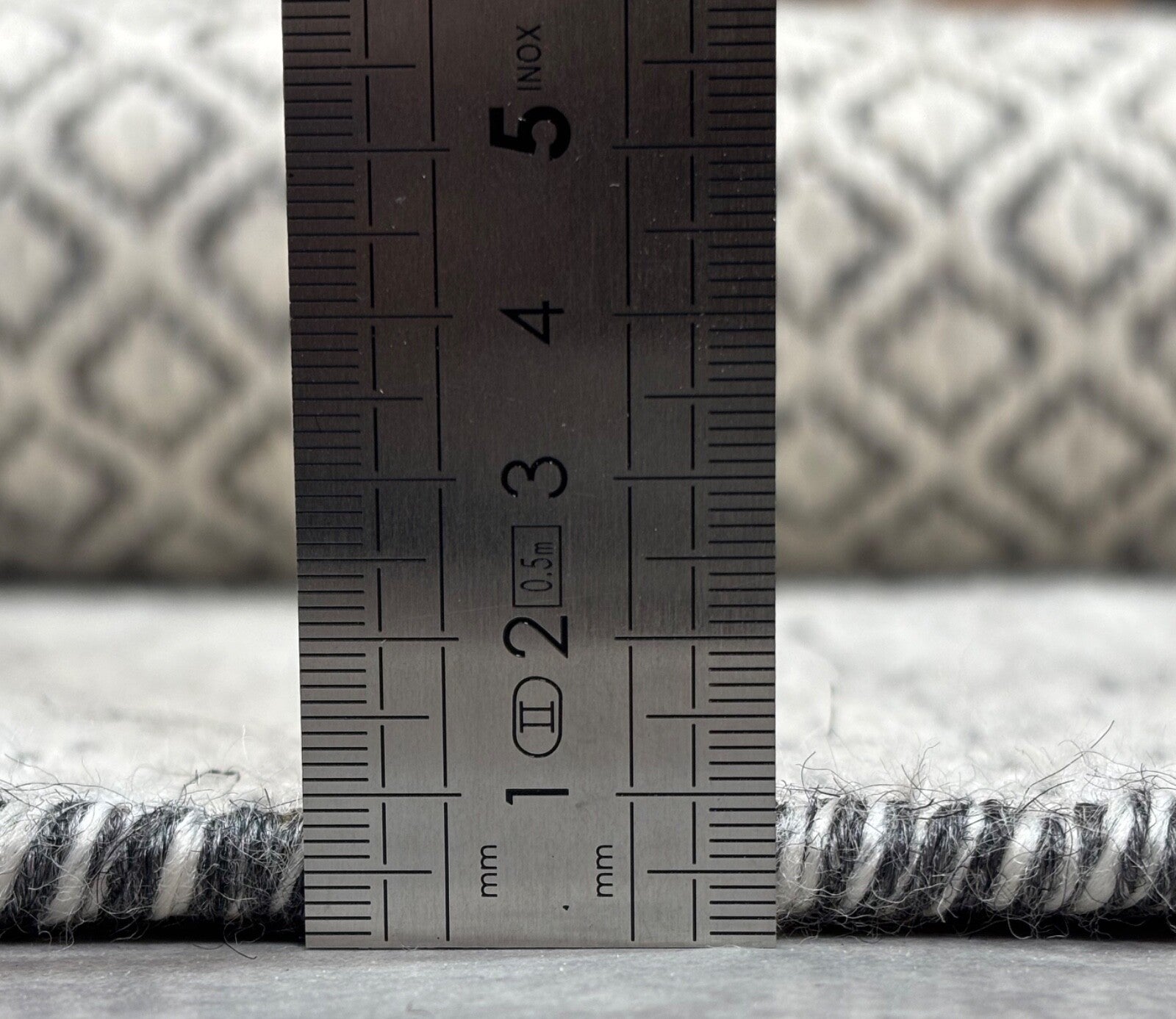 Flachgewebter Kilim Teppich 170x240cm 100% Wolle Beige Dunkelgrau ST14