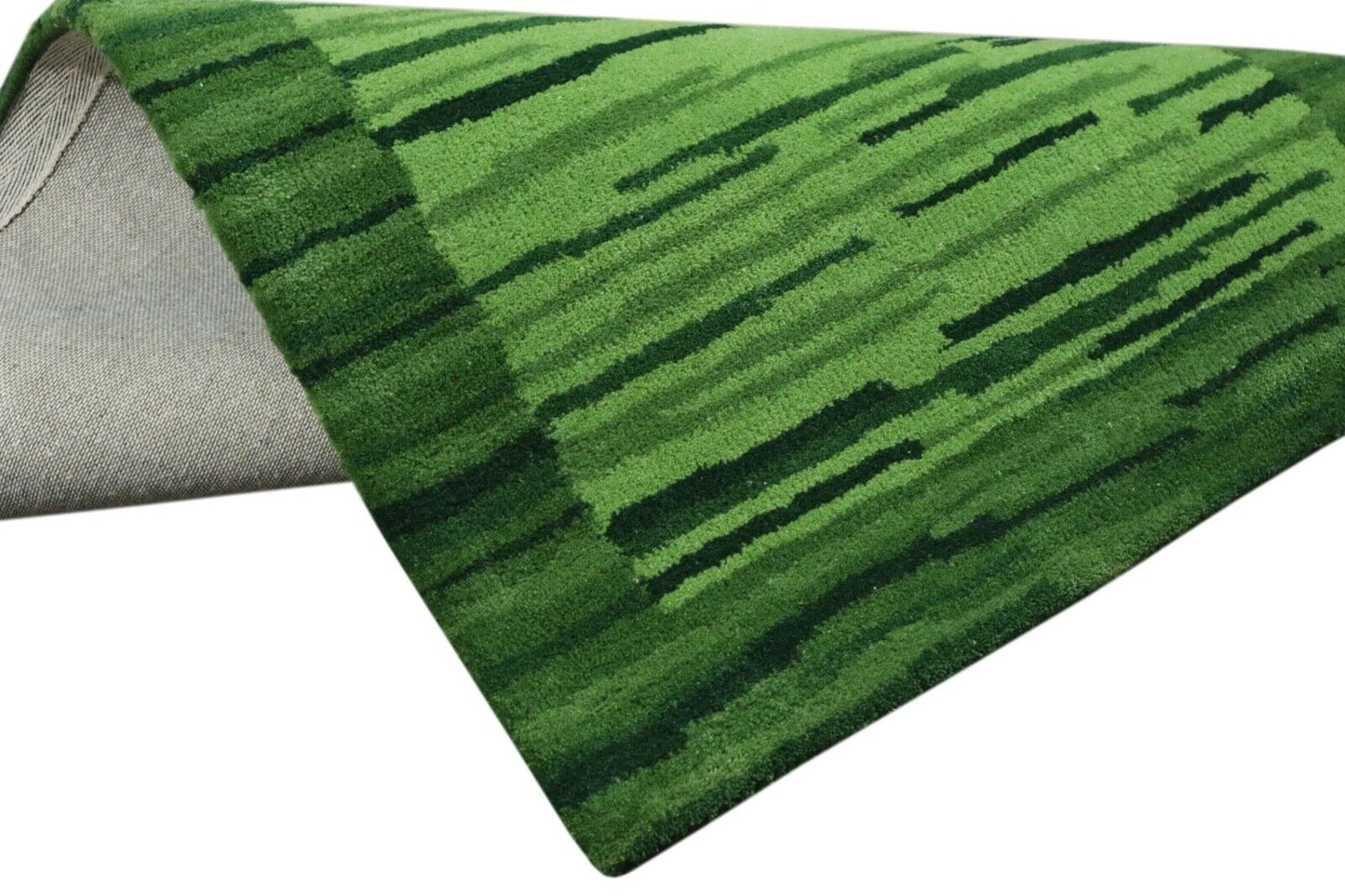 Grün Teppich 100% Wolle 70X140 cm Handarbeit Mint Handgetuftet T992