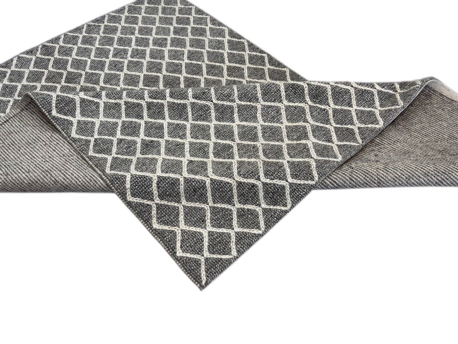 Handgewebter Wollteppich 170x240 cm – Raffiniertes geometrisches Design DS1