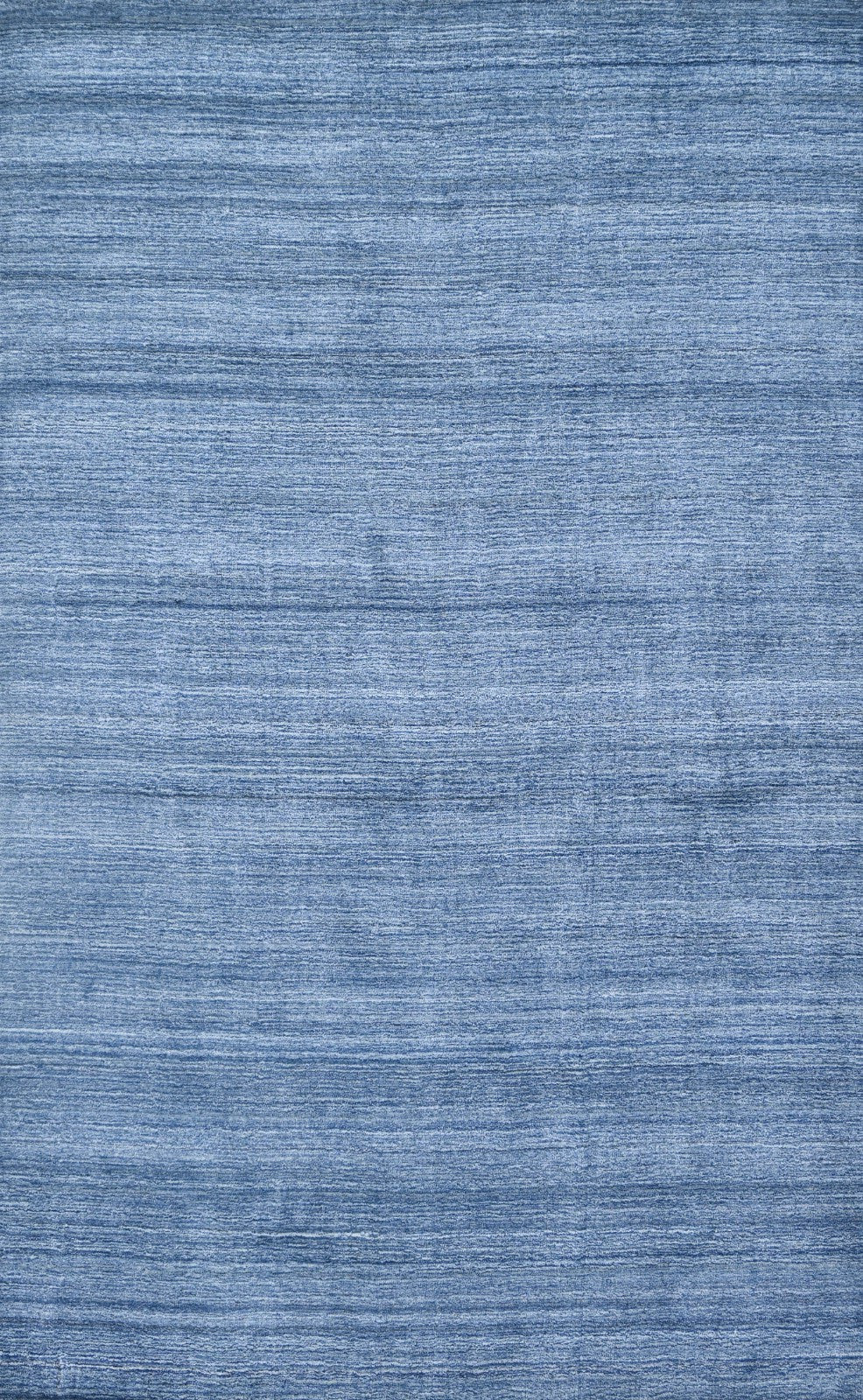 Handgewebter Teppich 150x240 BLAU Glanzoptik Wolle Flach Wohnzimmer SH219
