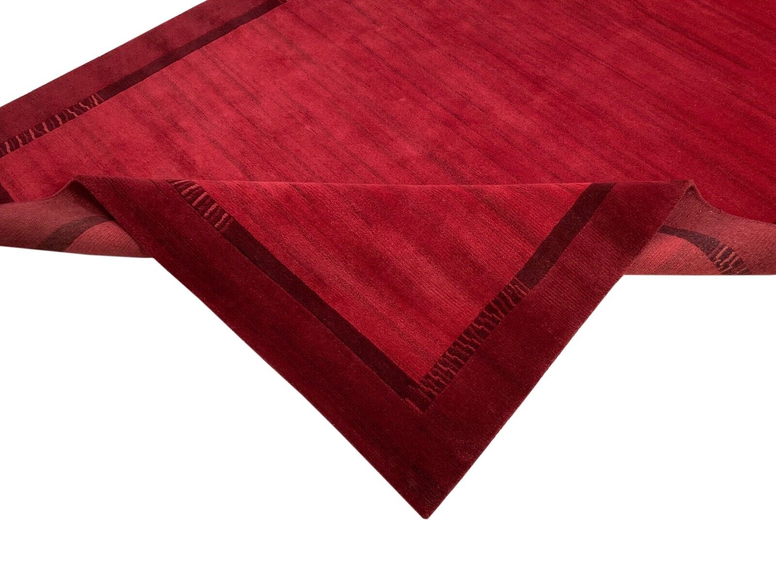 Indo Nepal Handgeknüpft Teppich Rot 100% Wolle Hochwertiger Orientteppich