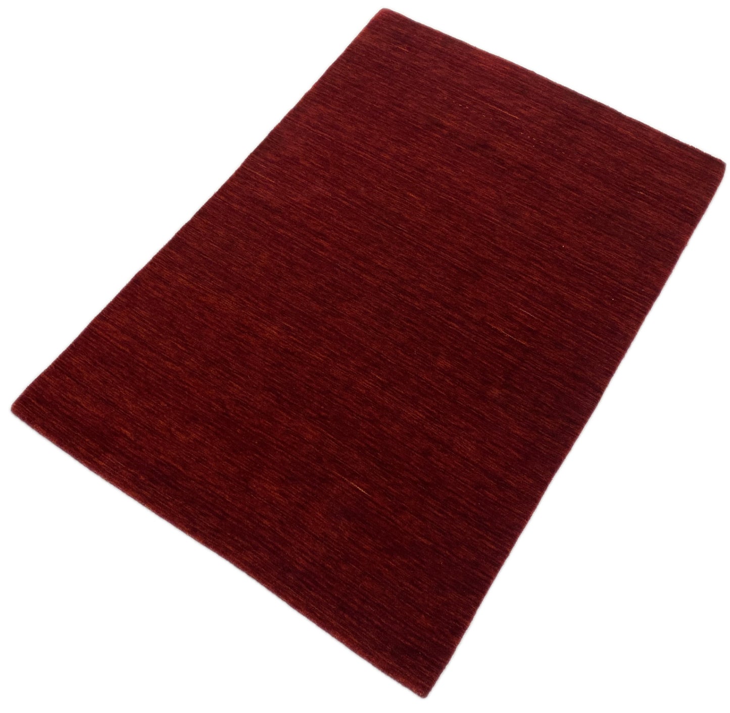 Dunkel Rot Teppich Handgefertigter Hochwertig Wollteppich 123x176 cm S193