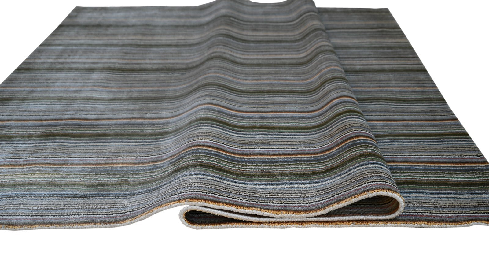 Handgewebter Teppich 170x240 Beige  Viskose Glanzoptik  Wohnzimmer SH269