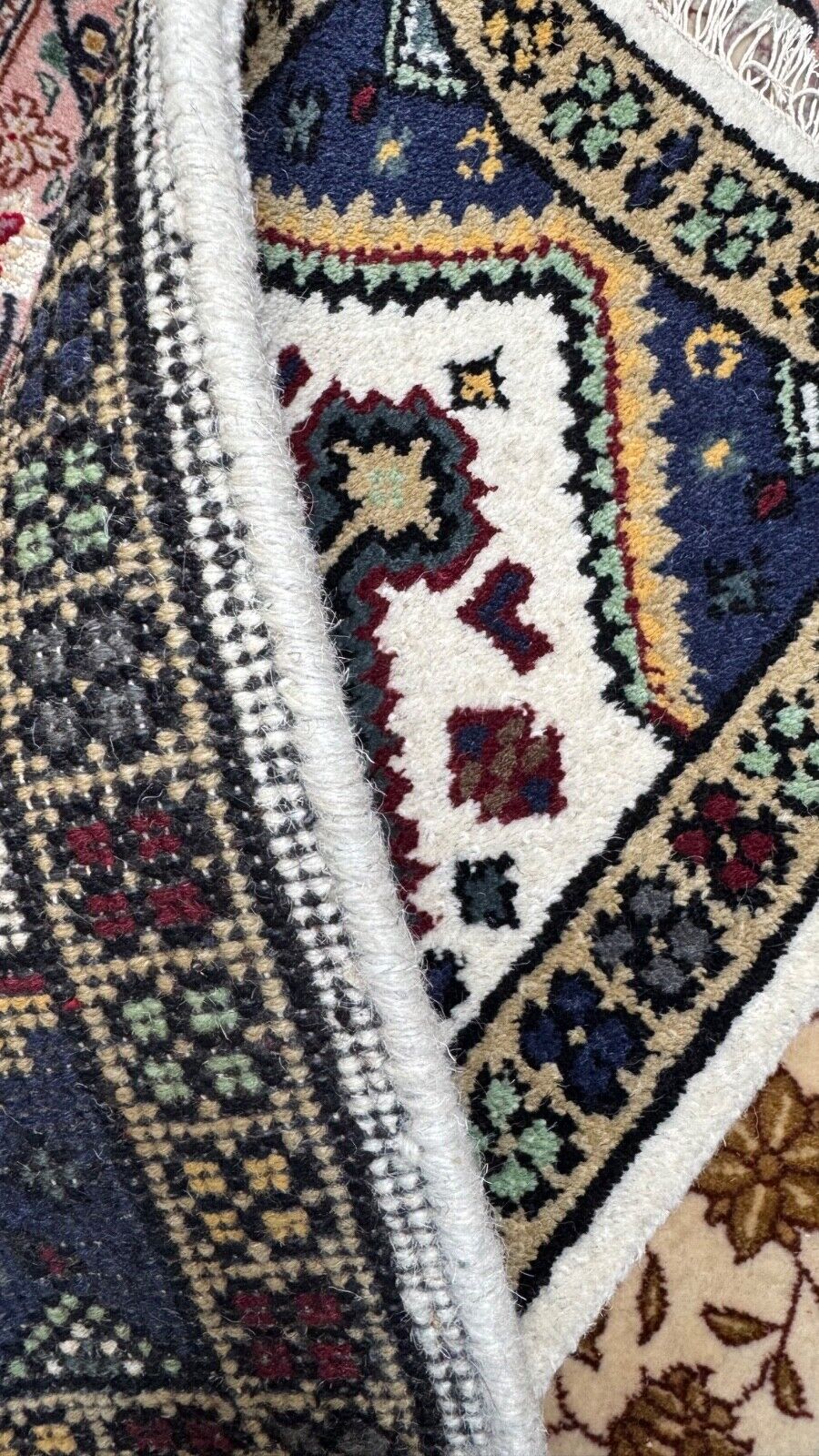 Edler Brücke Teppich 40x60 cm Handgeknüpfter Wollteppich 100% Schurwolle PH43