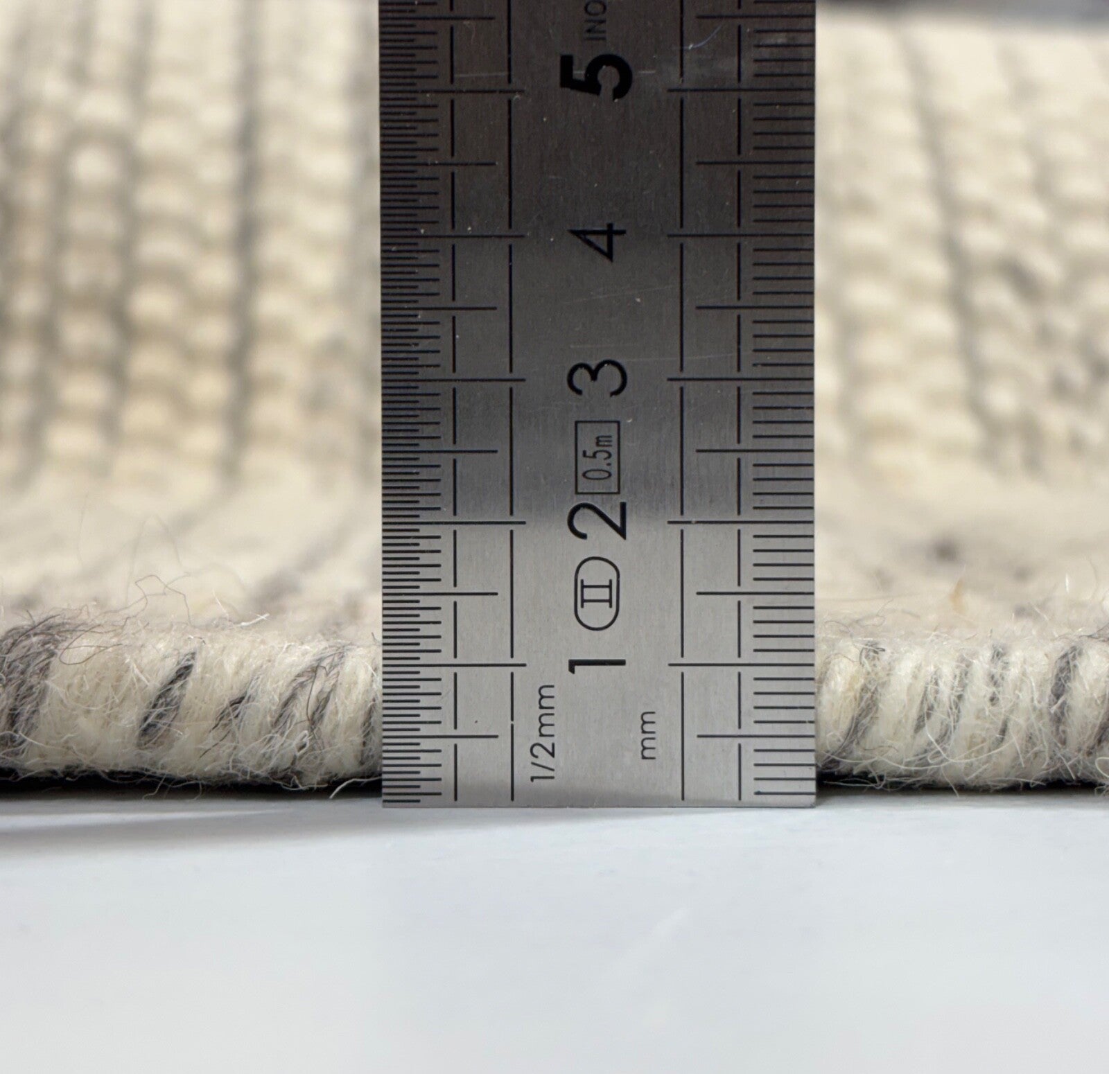 Handgefertigte Kilim Dhurry Teppich 60x90 cm Naturbeige Grau  100% Wolle DWD555