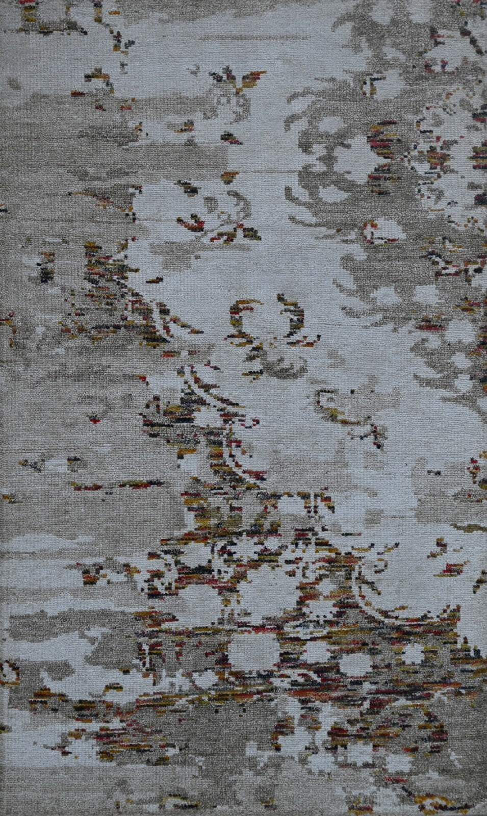 Modernes Handgeknüpfter Bambus 90x150 Vintag weiß-multi Wohnzimmer Teppich SH152