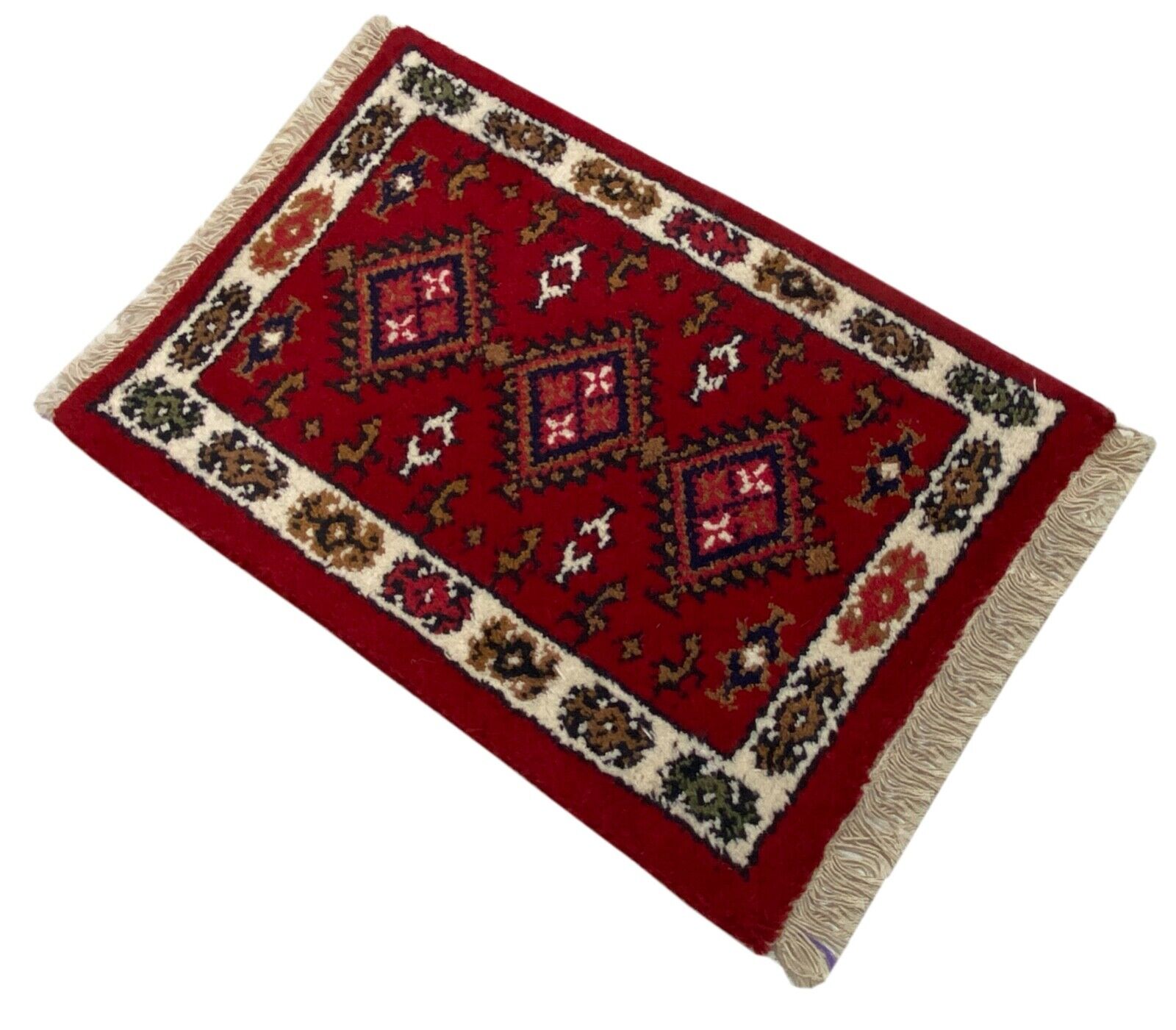 Fussmatten Brücke 40X60 CM Handgeknüpft Teppich 100% Wolle Rot