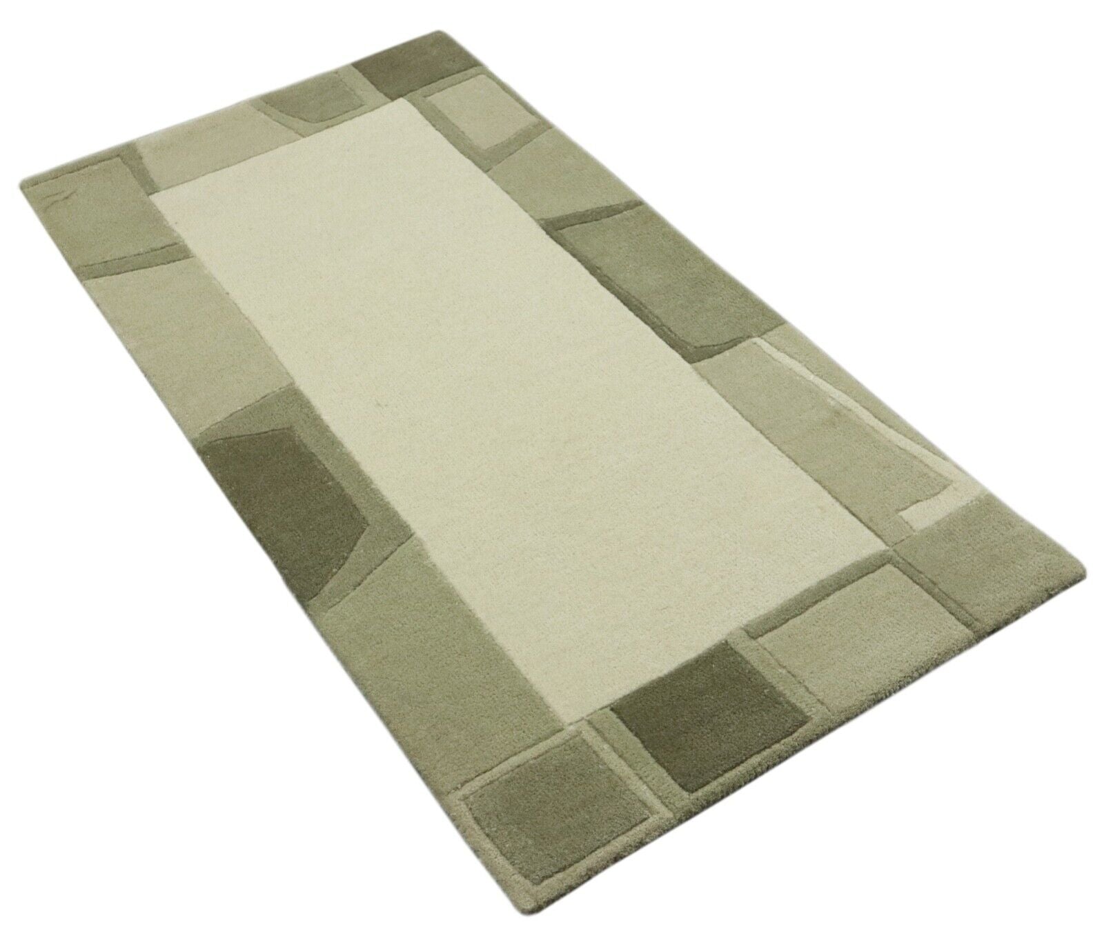 Gabbeh Teppich 100% Wolle 70X140 cm Handarbeit Beige Handgetuftet T1005