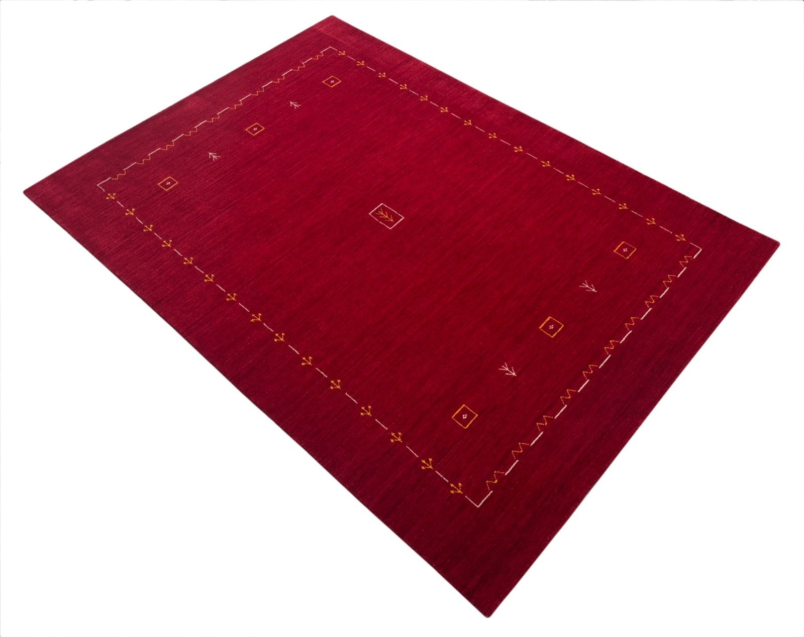 Rot Teppich 100% Wolle Handgefertigt 170X240 cm Handgewebt Gabbeh Orient G543T8
