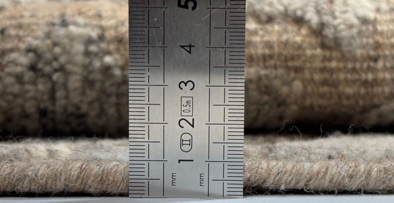 Handgeknüpfter Wollteppich 60x90cm Naturgrau Modern Geometrisch D769