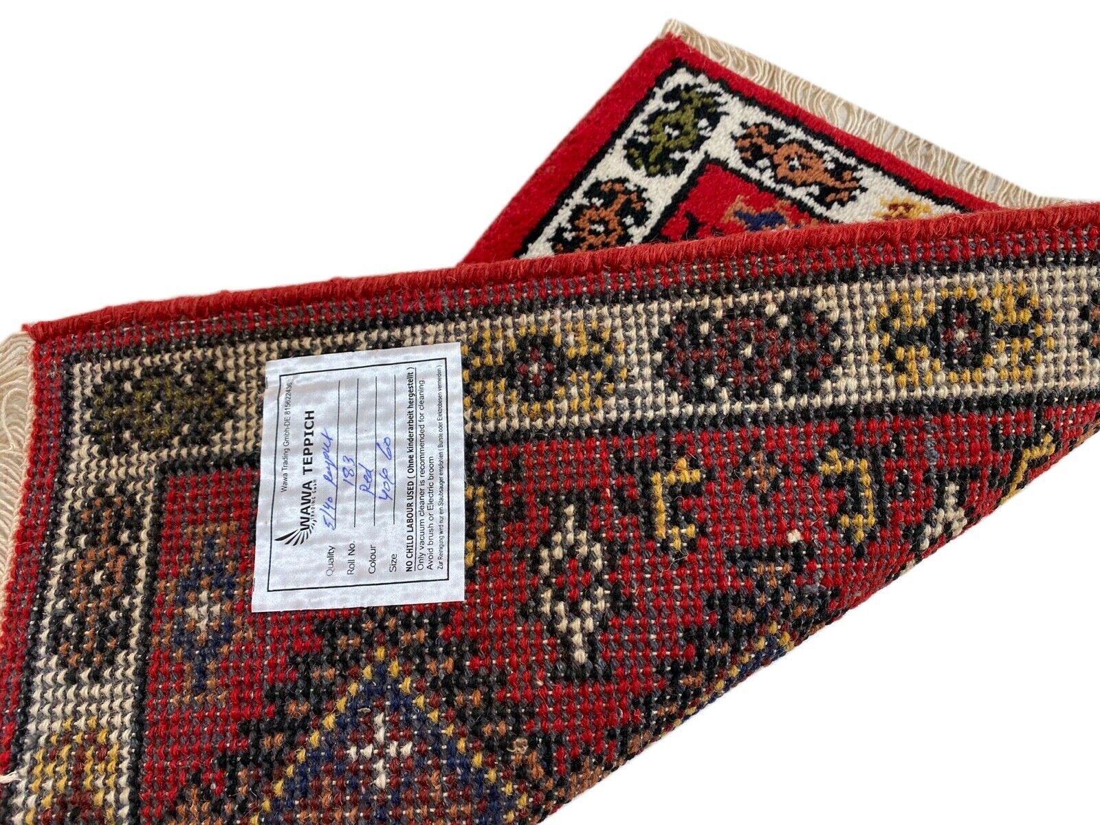 Fussmatten Brücke 40X60 CM Handgeknüpft Teppich 100% Wolle Rot