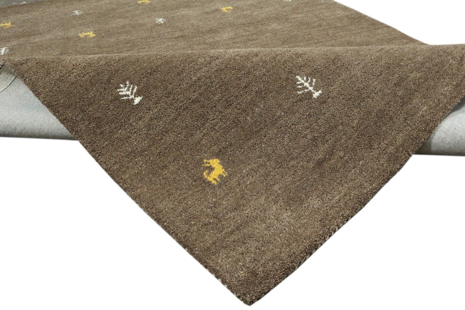 Hnědý orientální koberec 100% vlna 160x230 cm, kávová barva, ručně všívaný T927