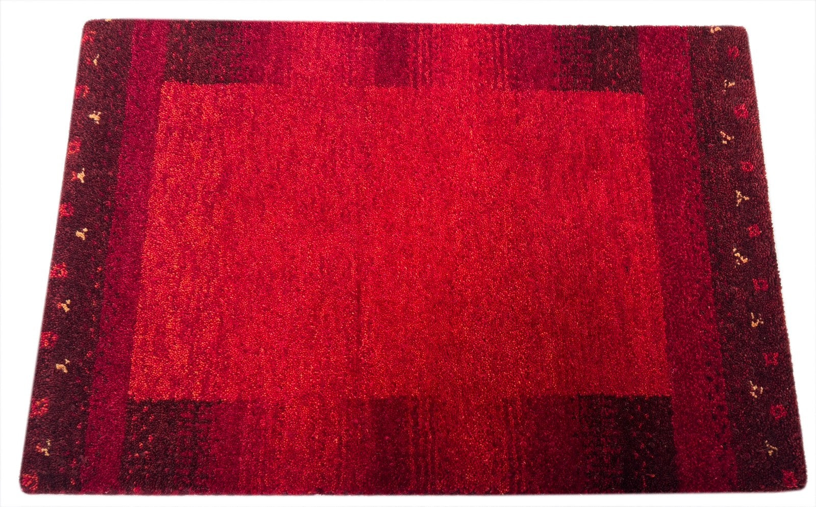 Handgeknüpfter Gabbeh Teppich 60x90 cm Dunkelrot Modern 100% Wolle R71 