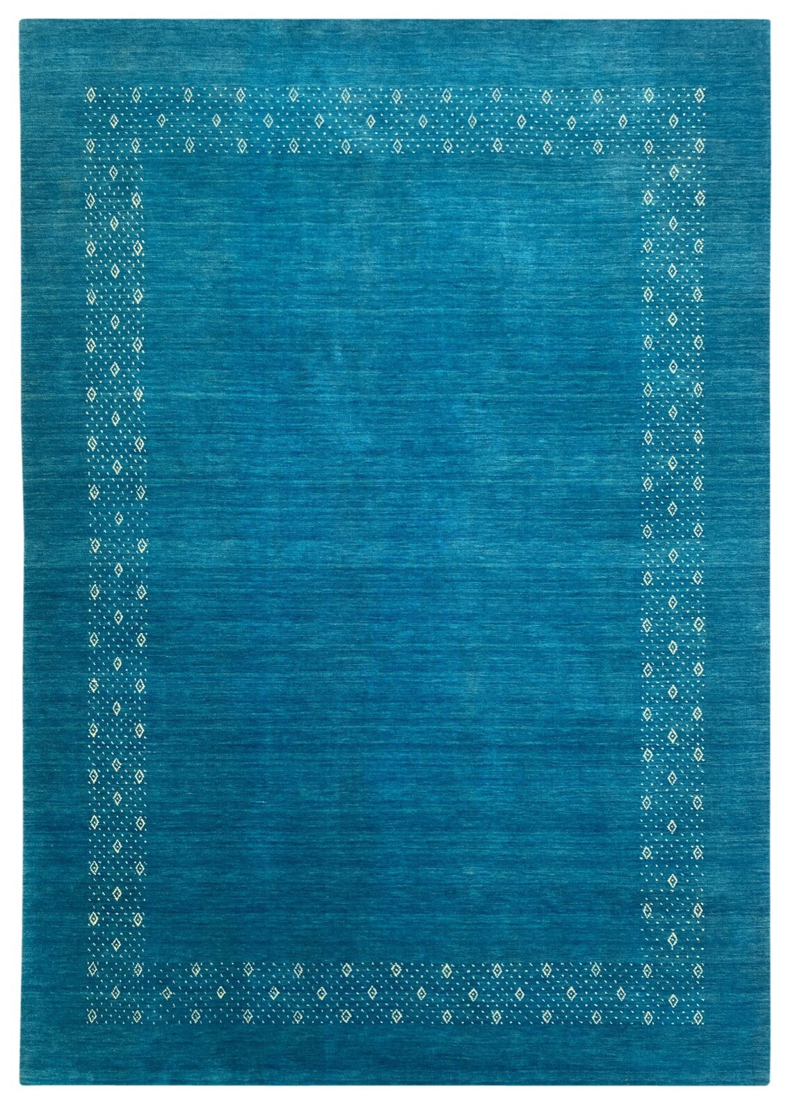 Turquoise Teppich 100% Wolle 120x180 cm Handgewebt Gabbeh Orientteppich ac05