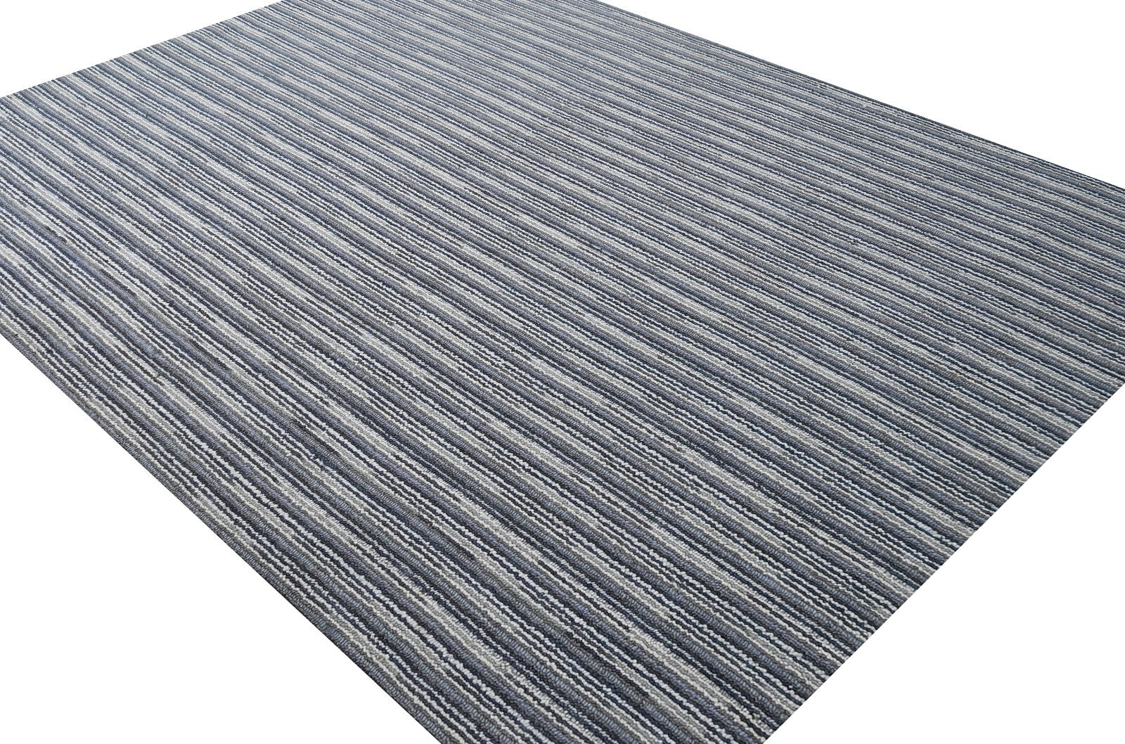 Handgewebter Teppich 150x240 Grau Glanzoptik Wolle  Wohnzimmer SH259