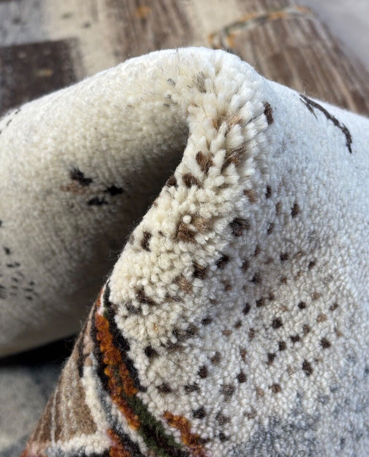 Teppich Perser Gabbeh Loribaft 170x240 cm Handgeknüpft 100% Wolle natural st919