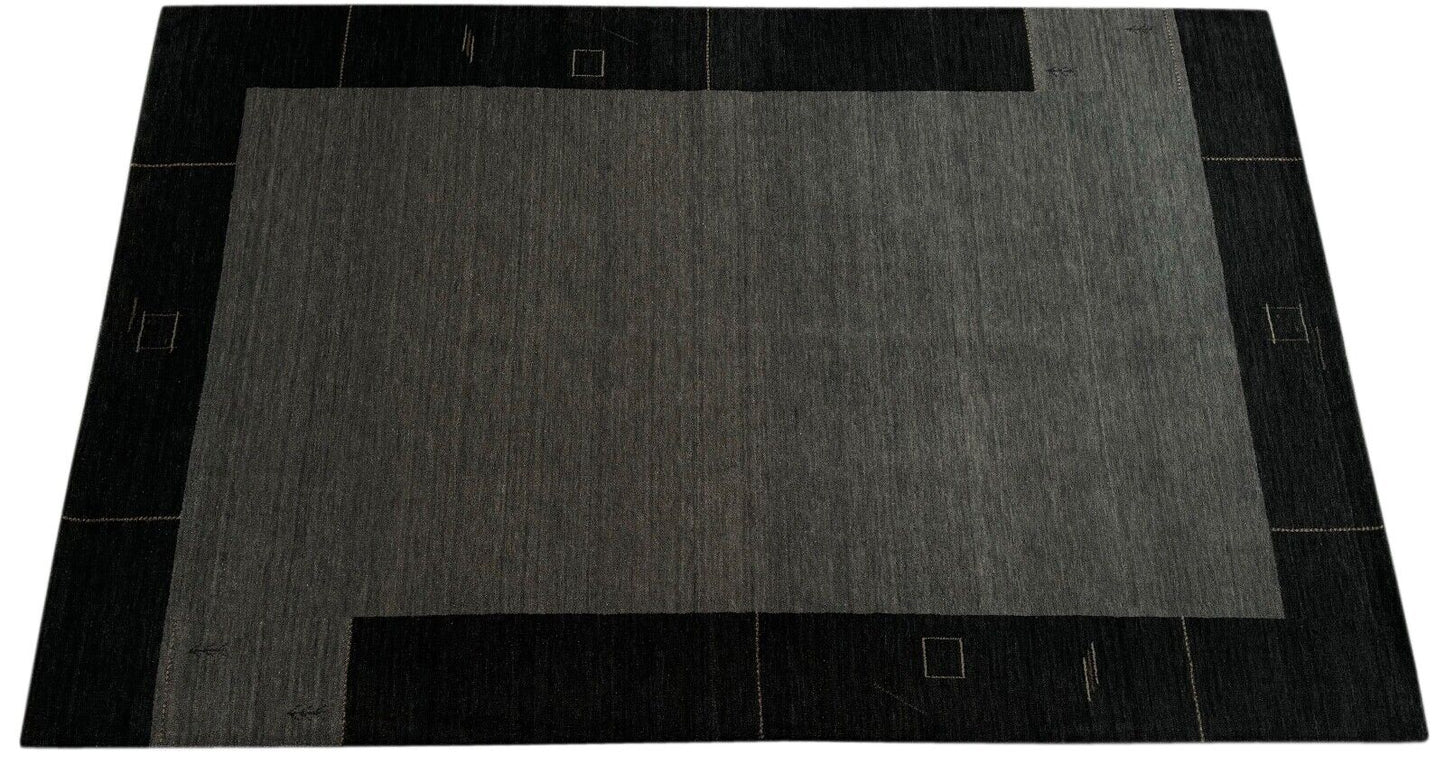 Teppich 100% Wolle 200x300 cm Grünlich Grauer Handgewebt Orient Gabbeh WR111