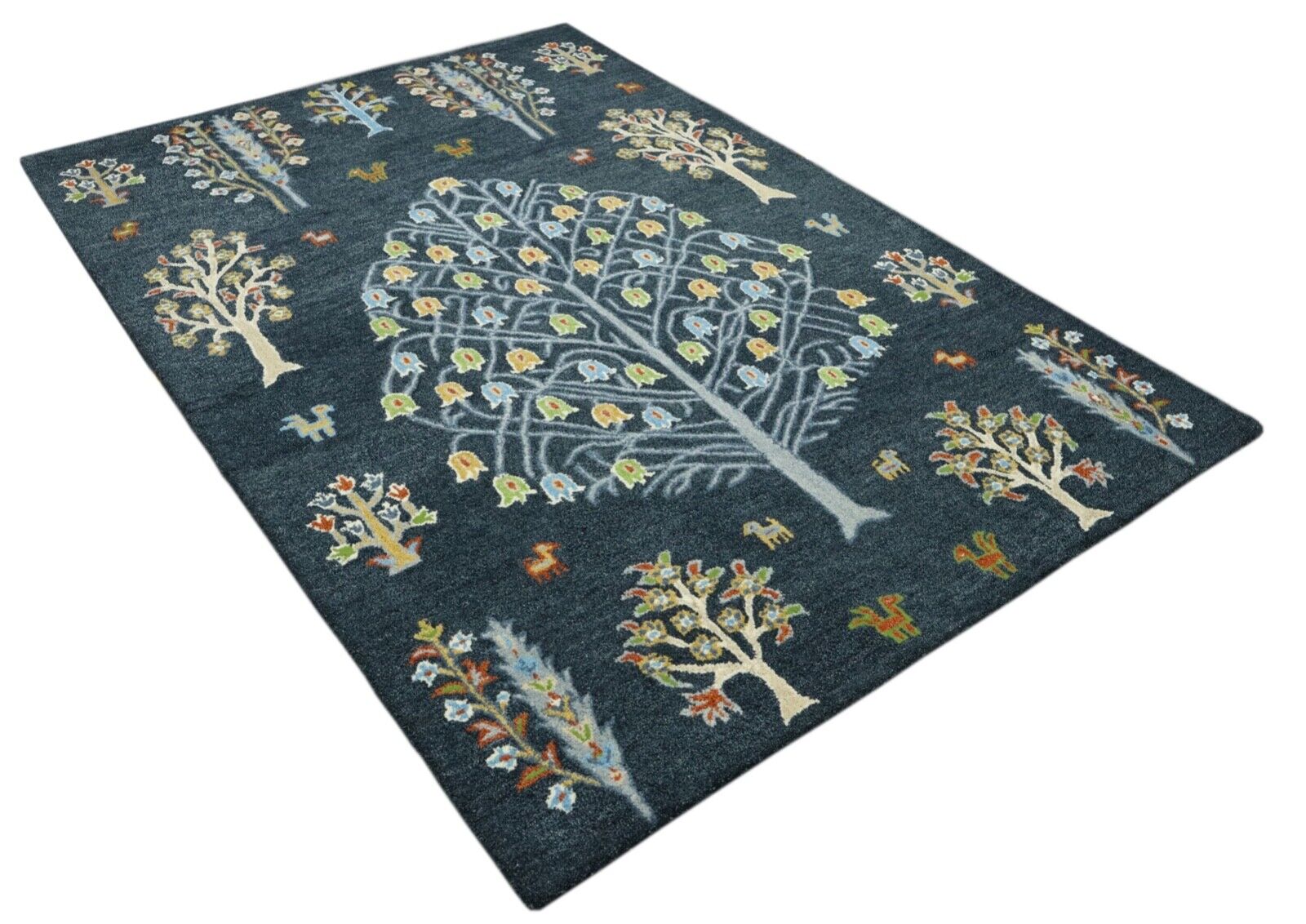 Grau Orient Teppich 100% Wolle 160X230 cm Handarbeit Handgetuftet T920