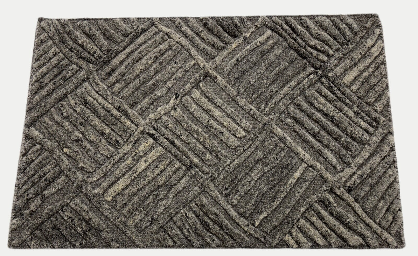 Handgefertigte Kilim Dhurry Teppich 60x90 cm  Grau  100% Wolle DWD805