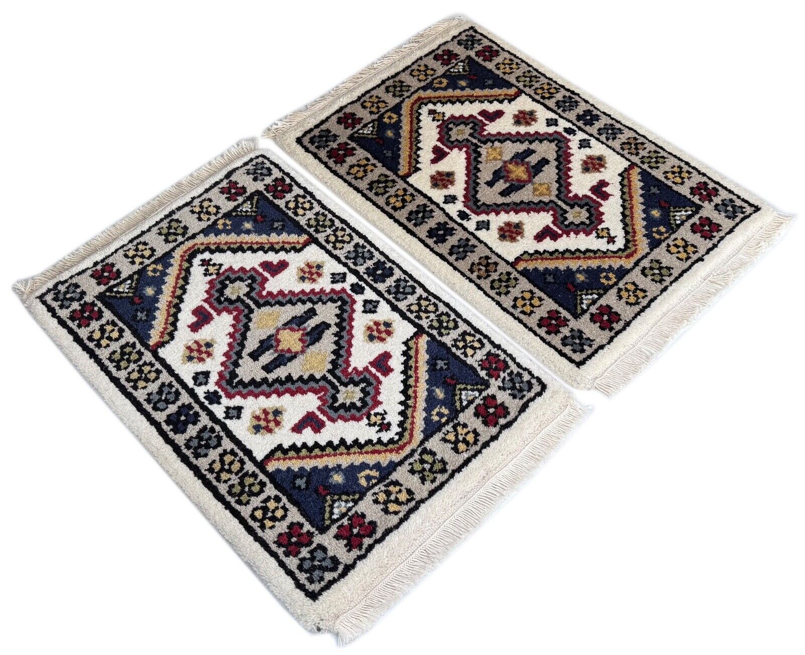 Edler Brücke Teppich 40x60 cm Handgeknüpfter Wollteppich 100% Schurwolle PH43