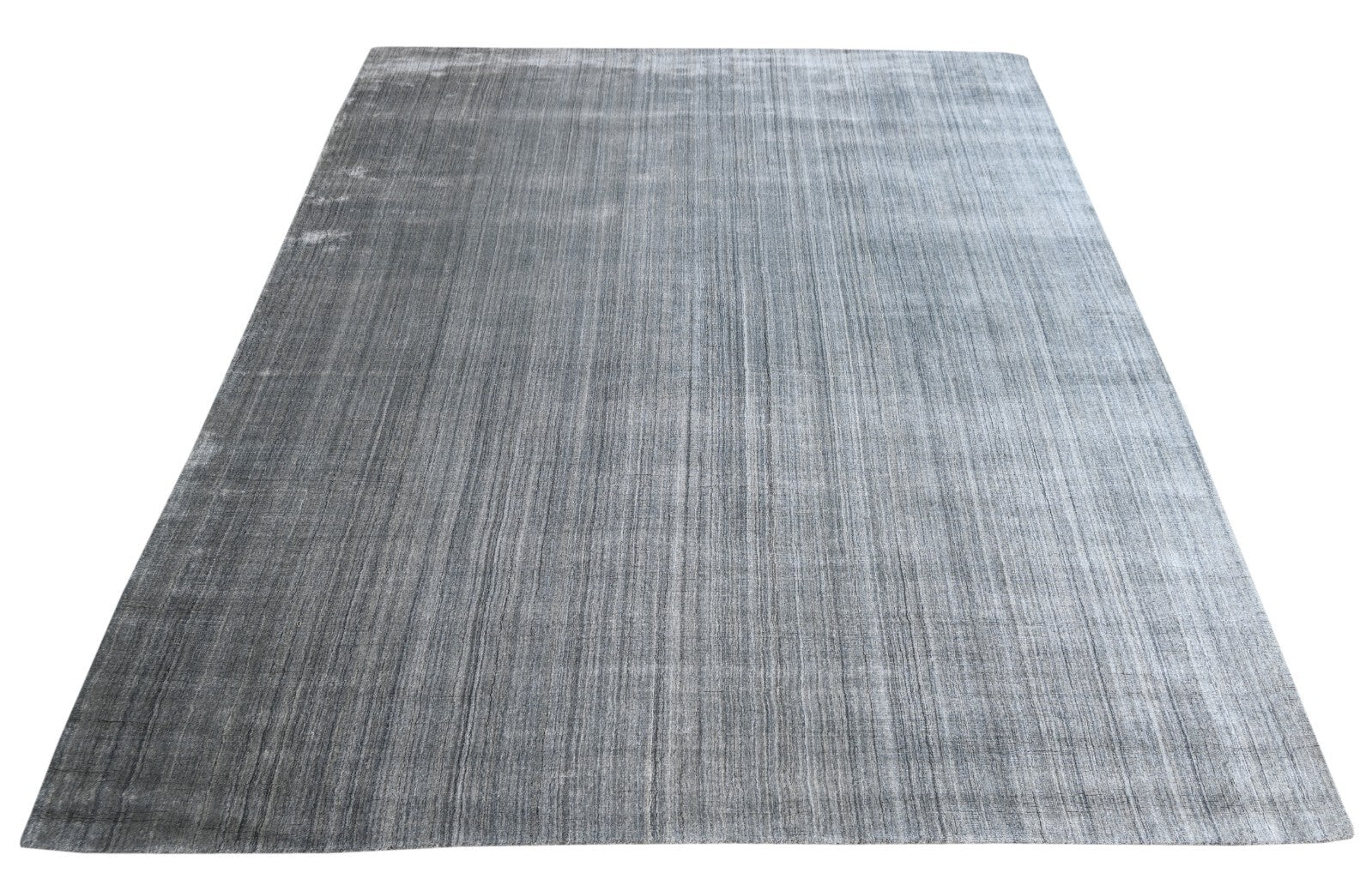 Handgewebter Teppich 240x300 Grau Glanzoptik Wolle  Wohnzimmer SH212