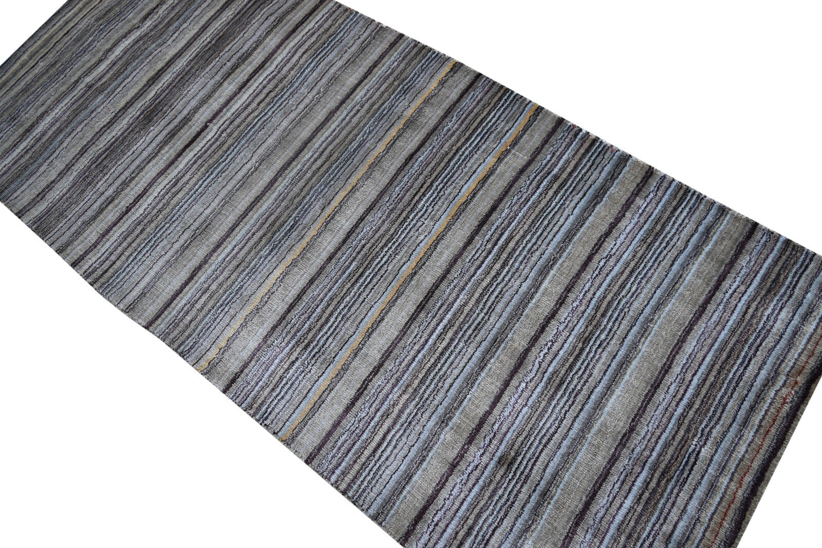 Ročno tkana preproga 70x140, večbarvna zlata, sijajna svilena ravna, dnevna soba SH246