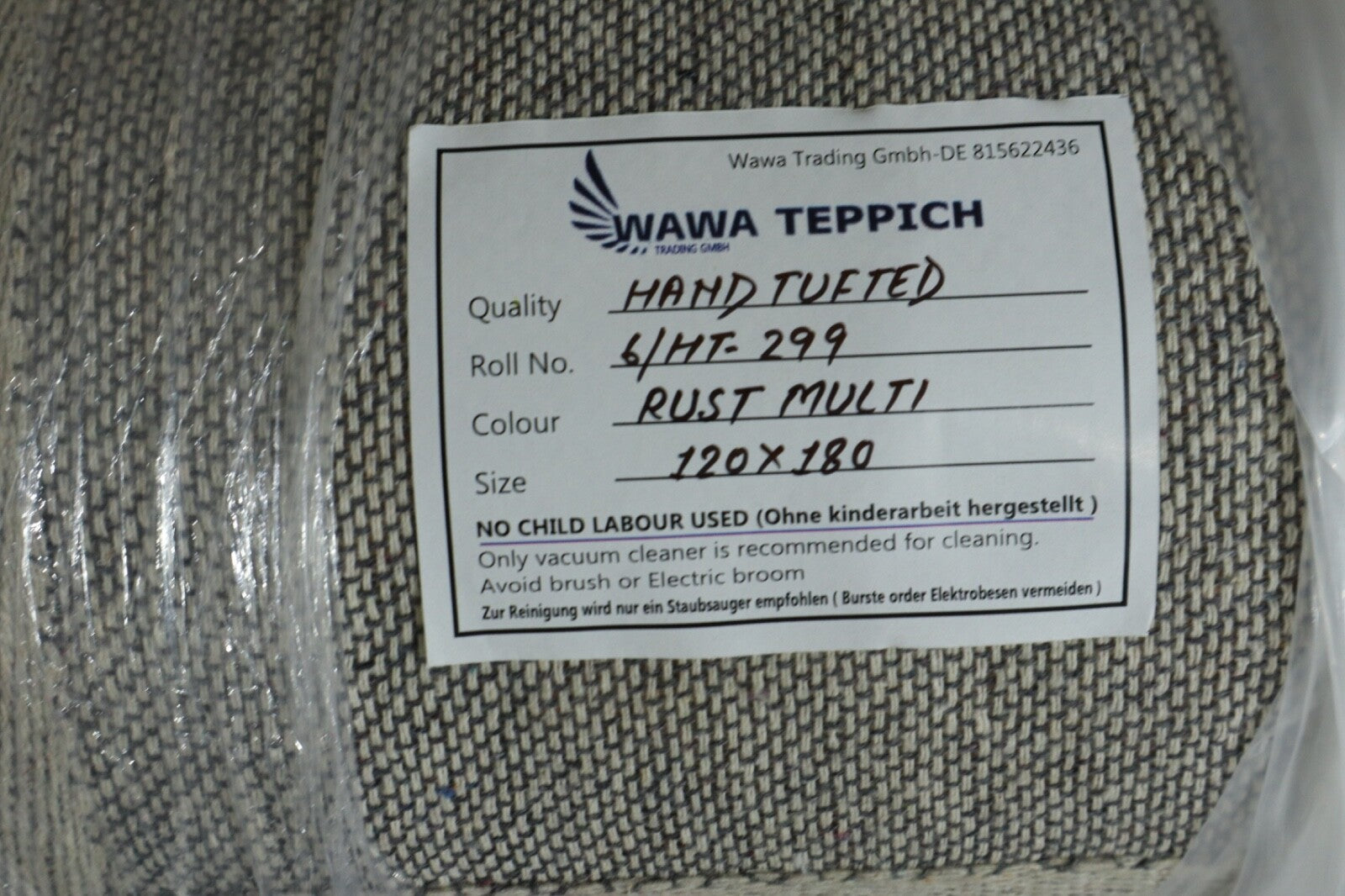 Wollteppich 120x180 Rot Bunt Marokko Muster Abstrakt Teppich Handgetuftet HT299