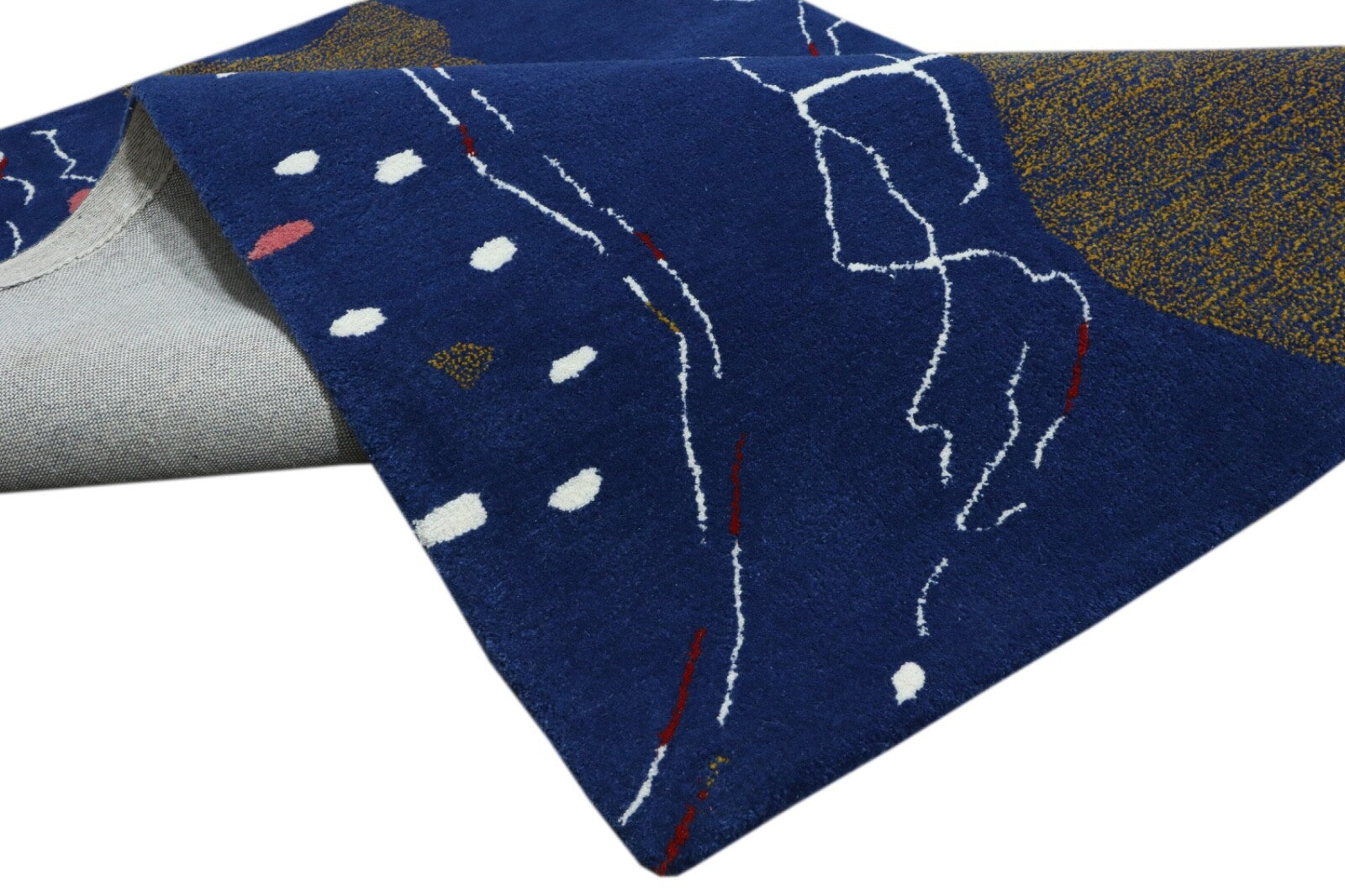 Villane vaip 120x180 Sinine abstraktne käsitsi tuftitud Maroko vaip HT312