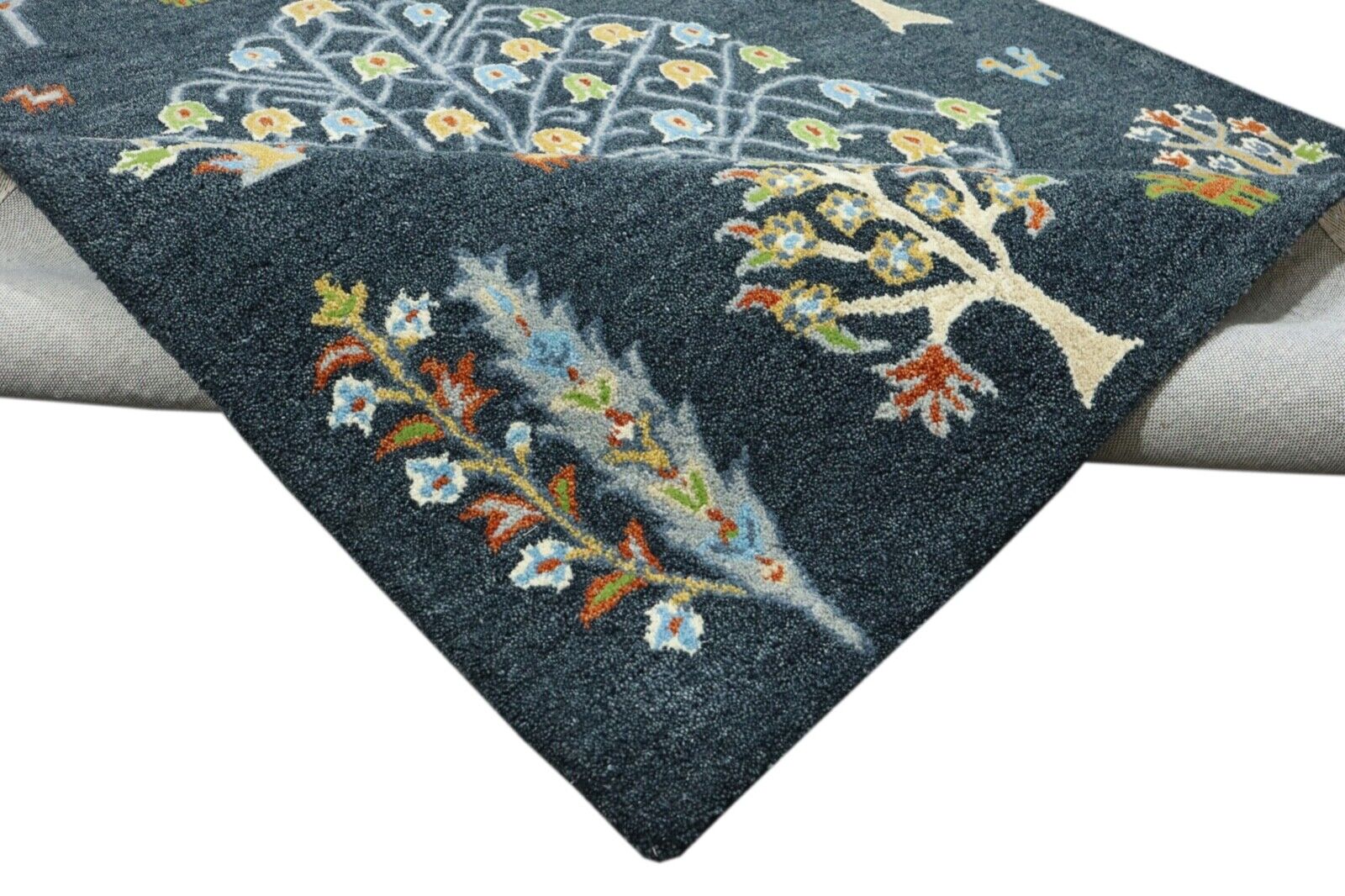 Grau Orient Teppich 100% Wolle 160X230 cm Handarbeit Handgetuftet T920