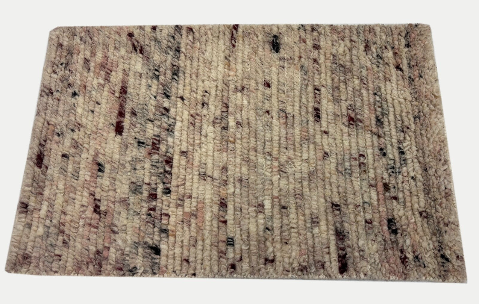 Hand-knotted wool rug 60x90cm 100% wool Modern design Multicolor Beige R07