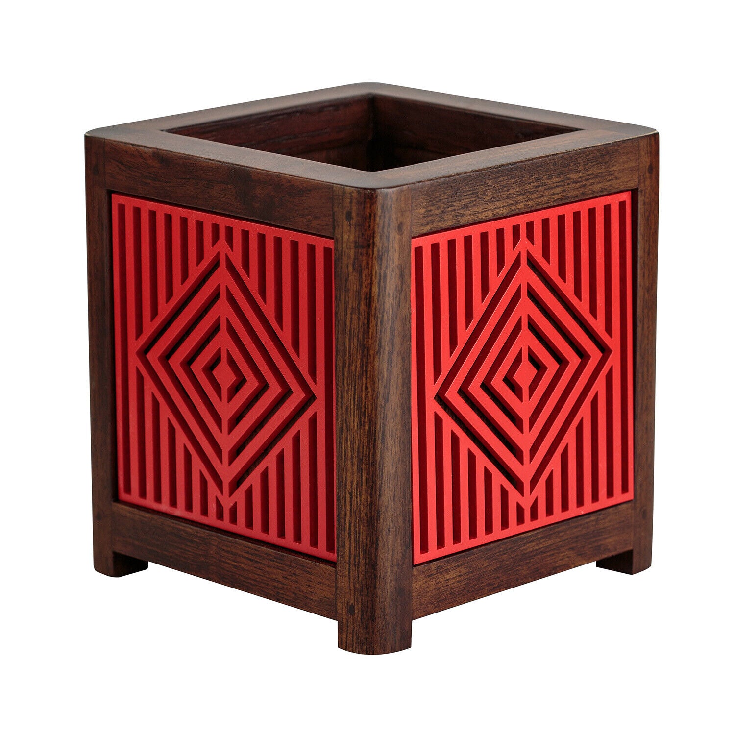 Teakholz Blumenkübel Pflanzkasten Blumentopf Holz Blumentrog Pflanztopf Übertopf