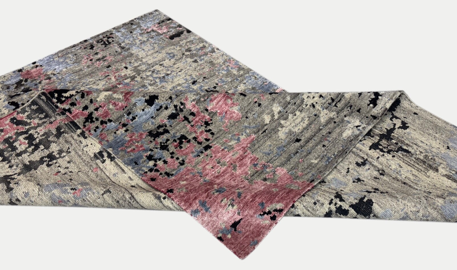 Handgeknüpft  Teppich Einzigartiges Design Bambus seide Wolle 168X236 cm  ST922