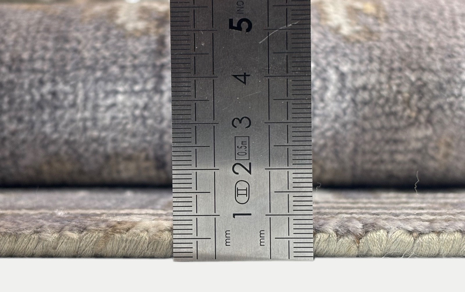 Handgeknüpfter Wollteppich 60x90 cm Kurzflor Modern Blau Beige Teppich D750