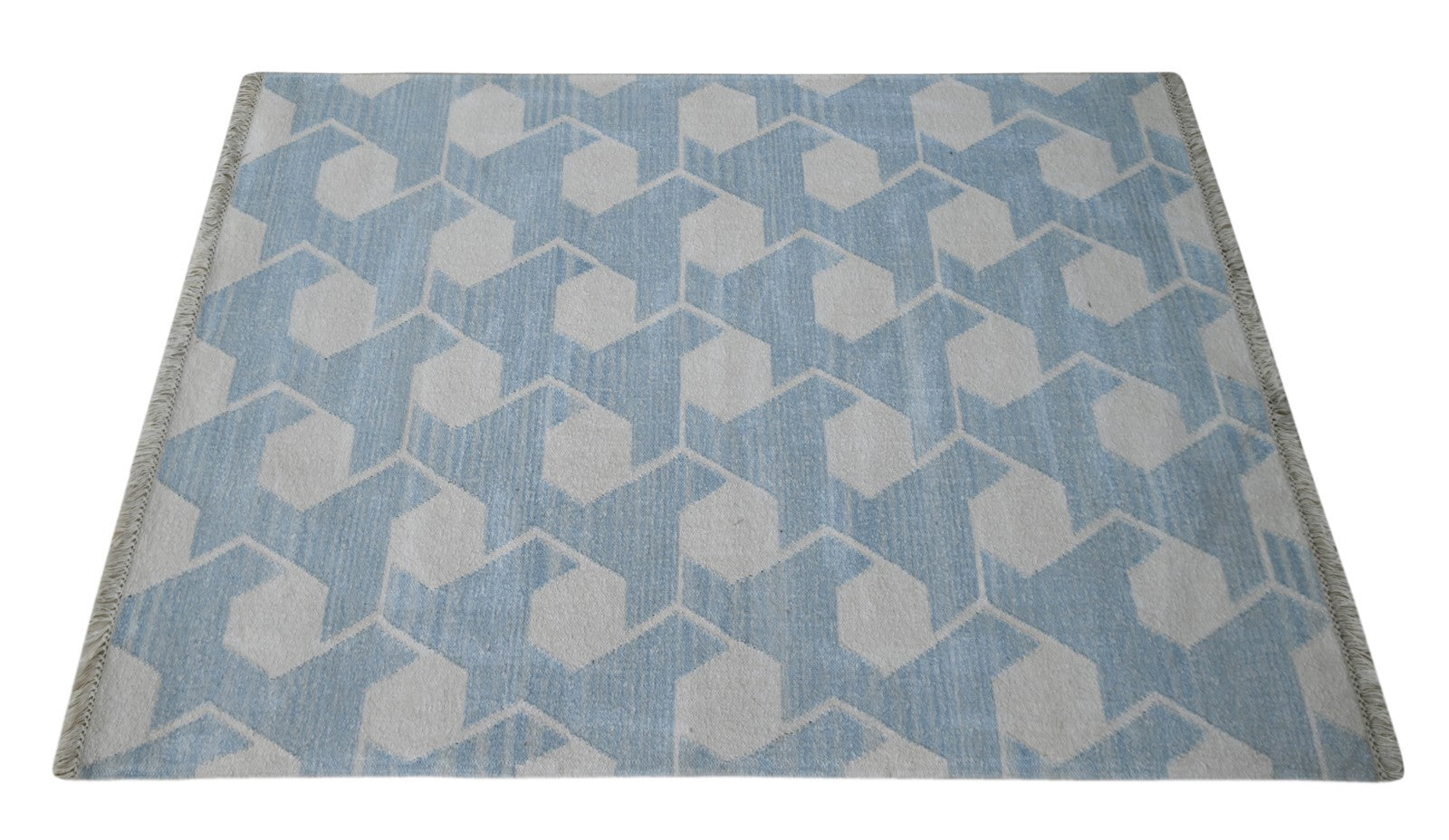 Bunter Wollteppich 120x180 cm Handgefertigt Modern Natur Teppich sh190