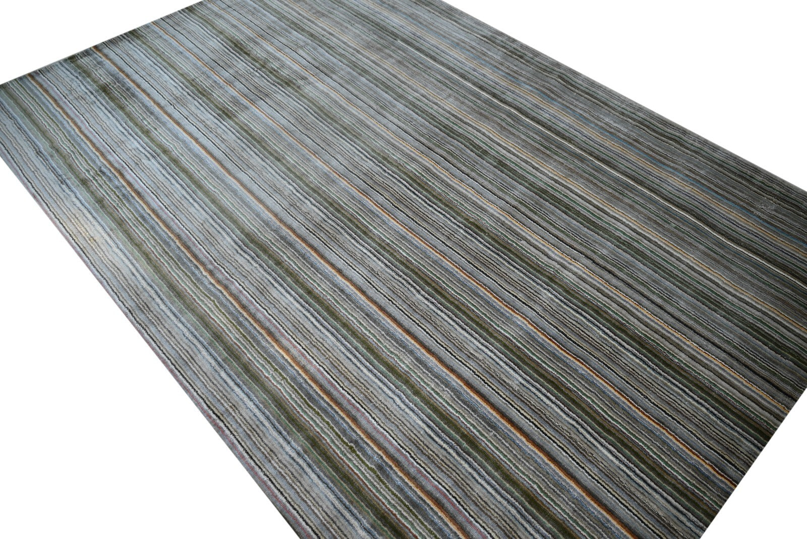 Handgewebter Teppich 170x240 Beige  Viskose Glanzoptik  Wohnzimmer SH269