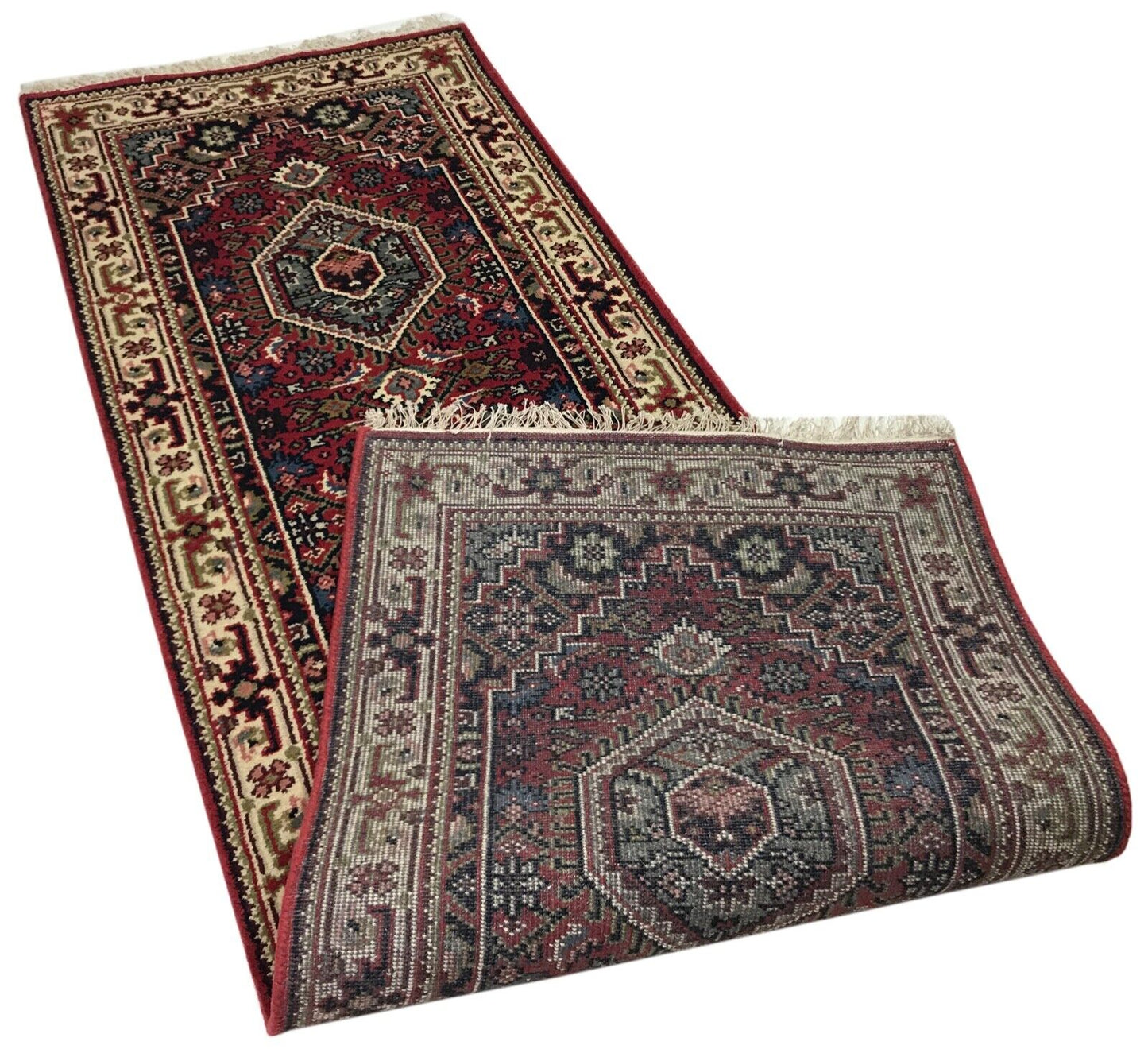 Rot Teppich Orient Läufer Bidjar 80x250 cm 100% Wolle Handgeknüpft